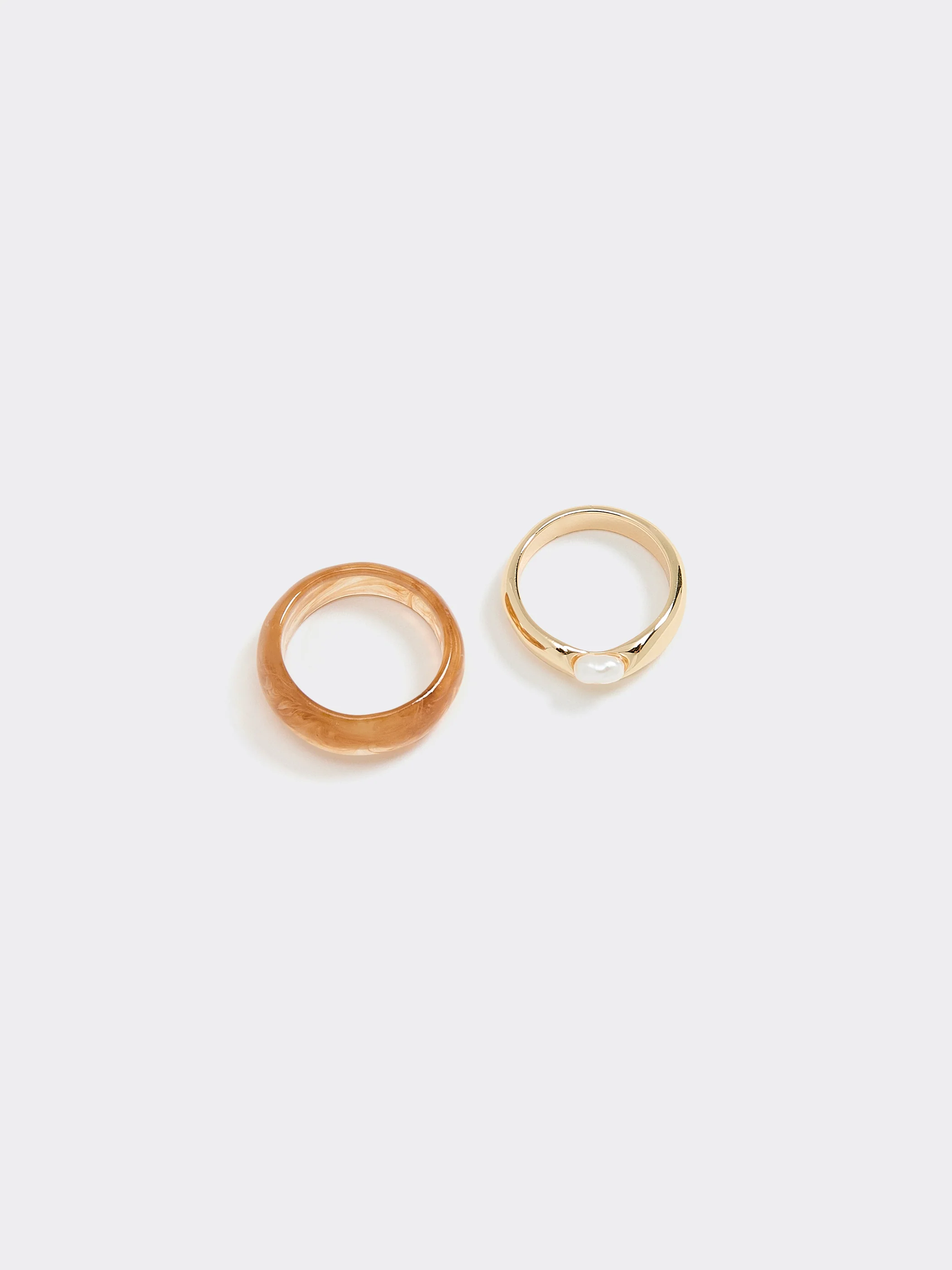 Metal and Resin Rings - Set of 2