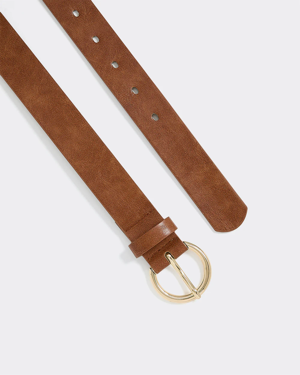 Faux Leather Belt with Round Buckle - Image 3