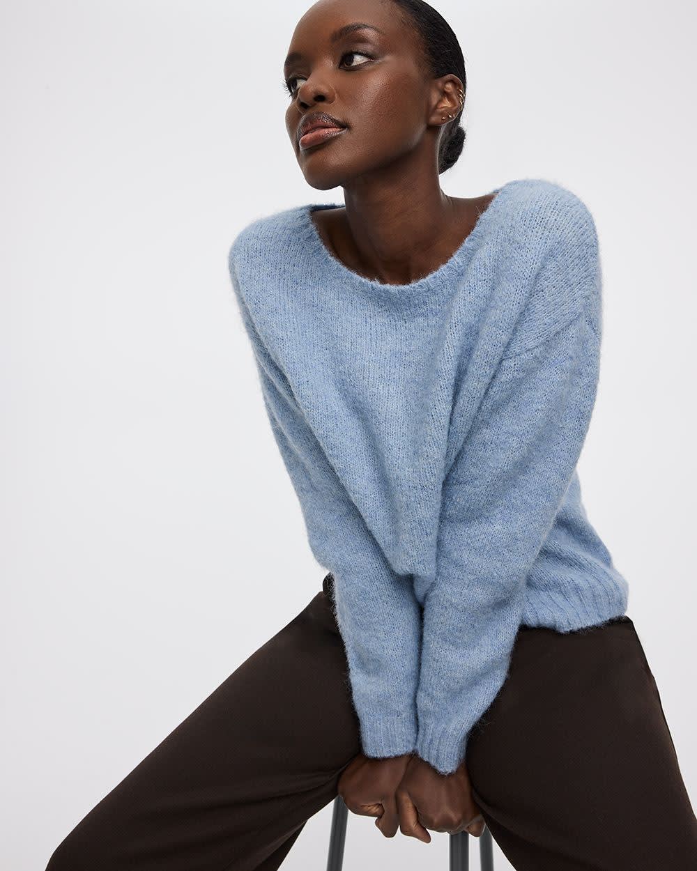 Striped Long-Sleeve Boat-Neck Sweater - Image 3