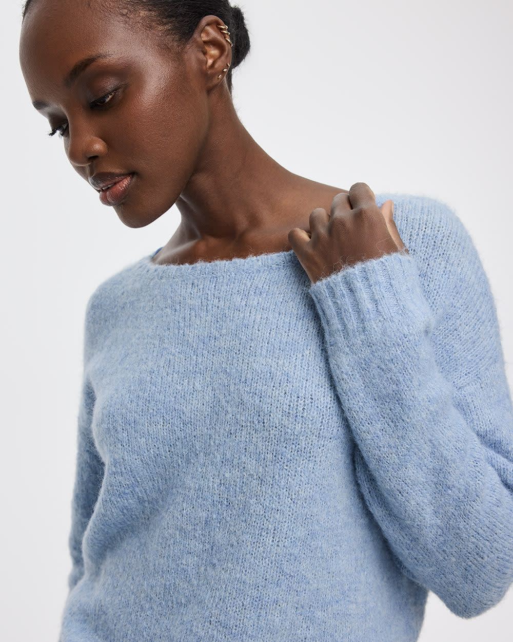 Striped Long-Sleeve Boat-Neck Sweater - Image 4