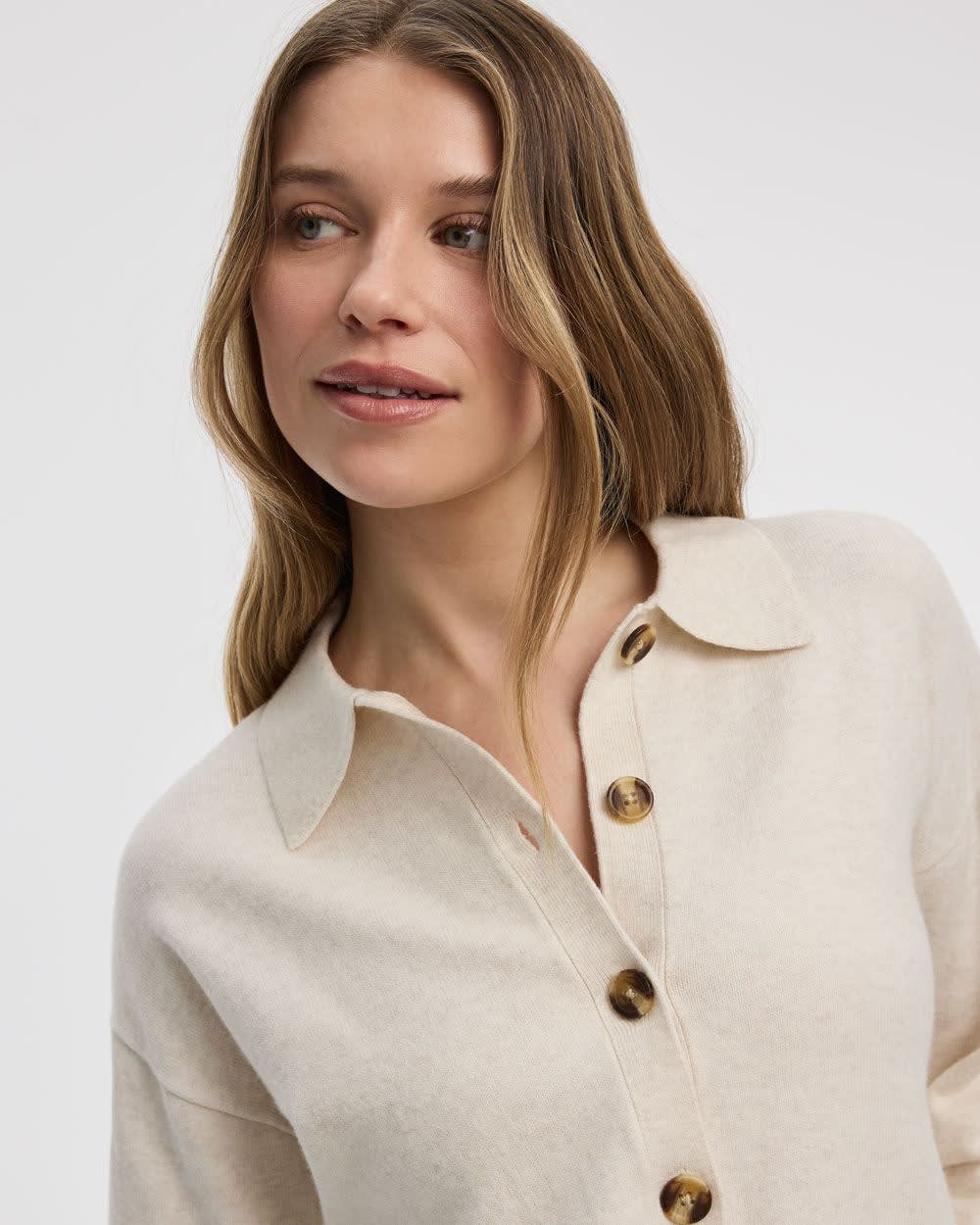 Long-Sleeve Polo Cardigan - Image 4