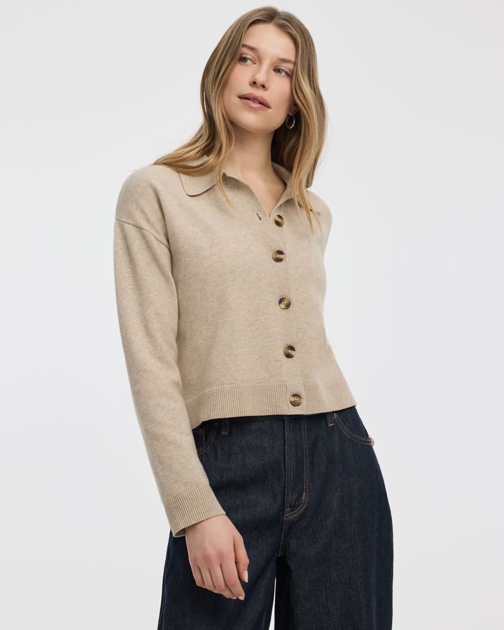 Long-Sleeve Polo Cardigan - Image 5