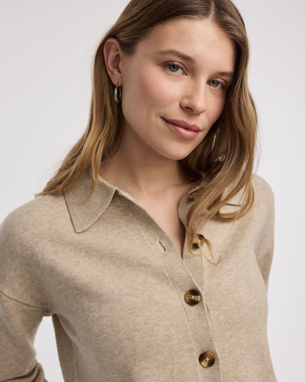 Long-Sleeve Polo Cardigan - Image 8