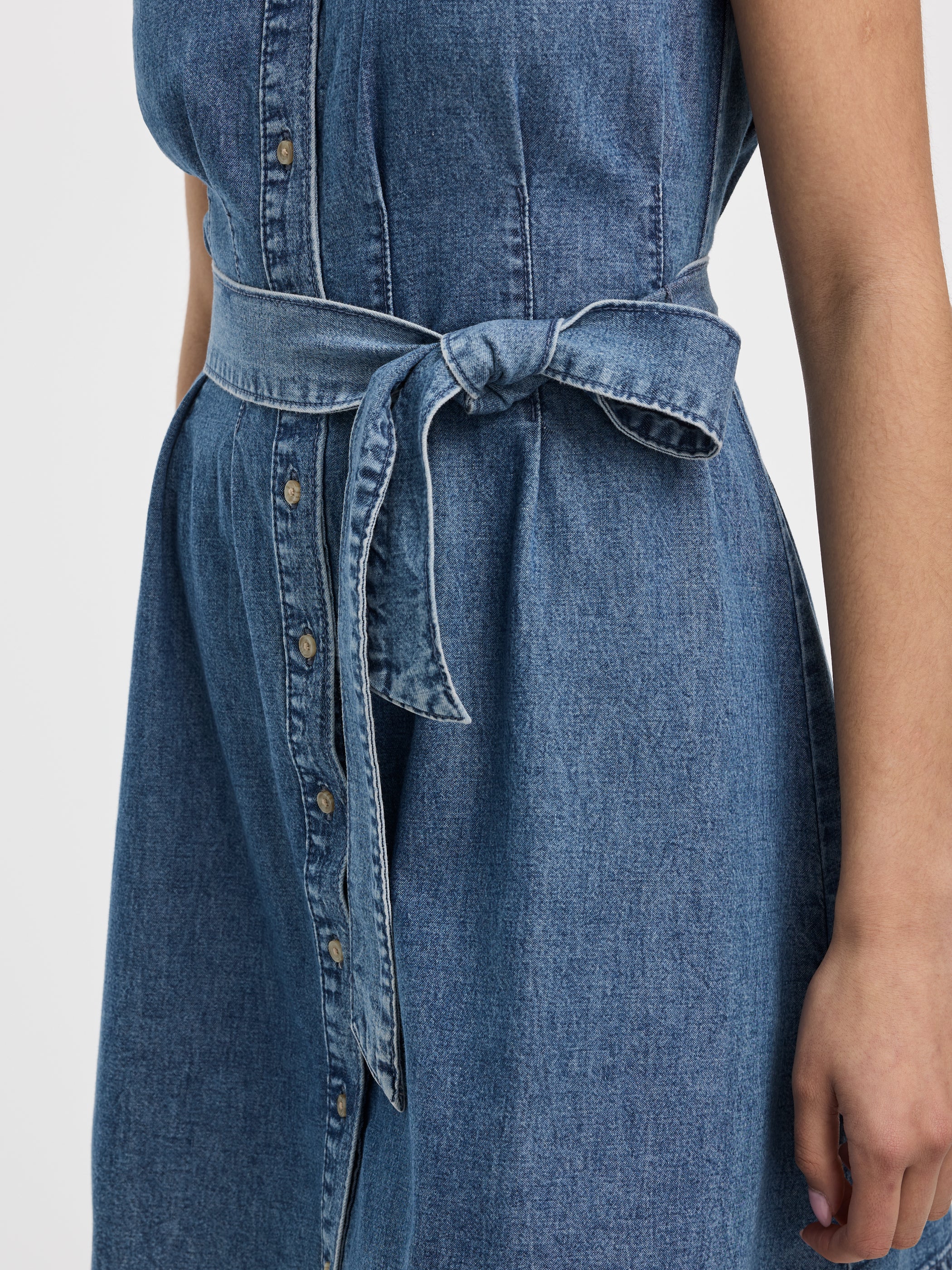 Cap-Sleeve Belted Shirtdress - Image 2
