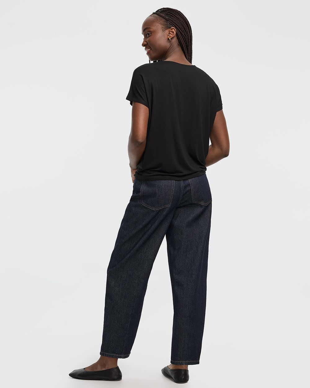 Short-Dolman-Sleeve Boat-Neck T-Shirt - Image 10