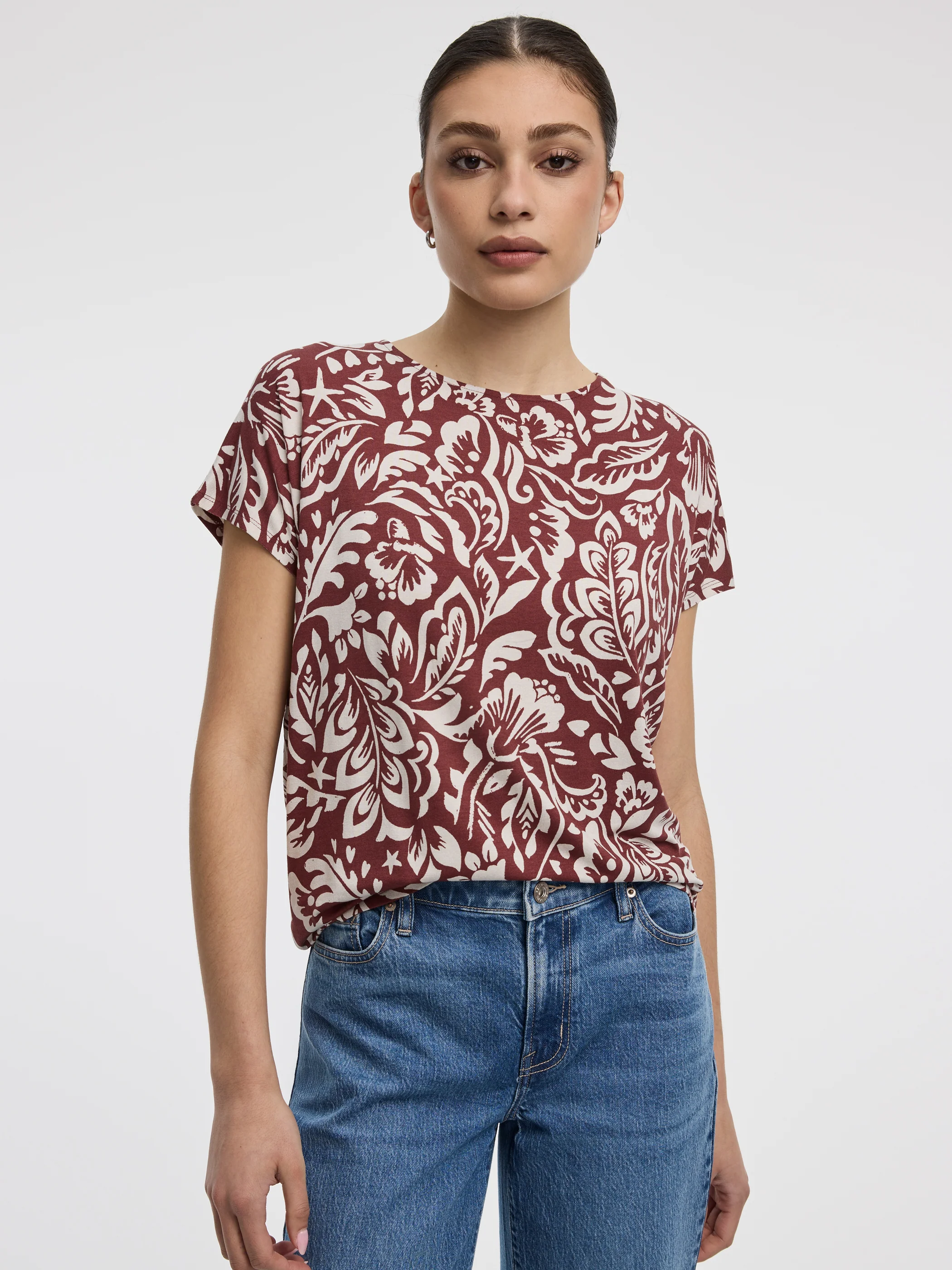 Short-Dolman-Sleeve Boat-Neck T-Shirt - Image 17