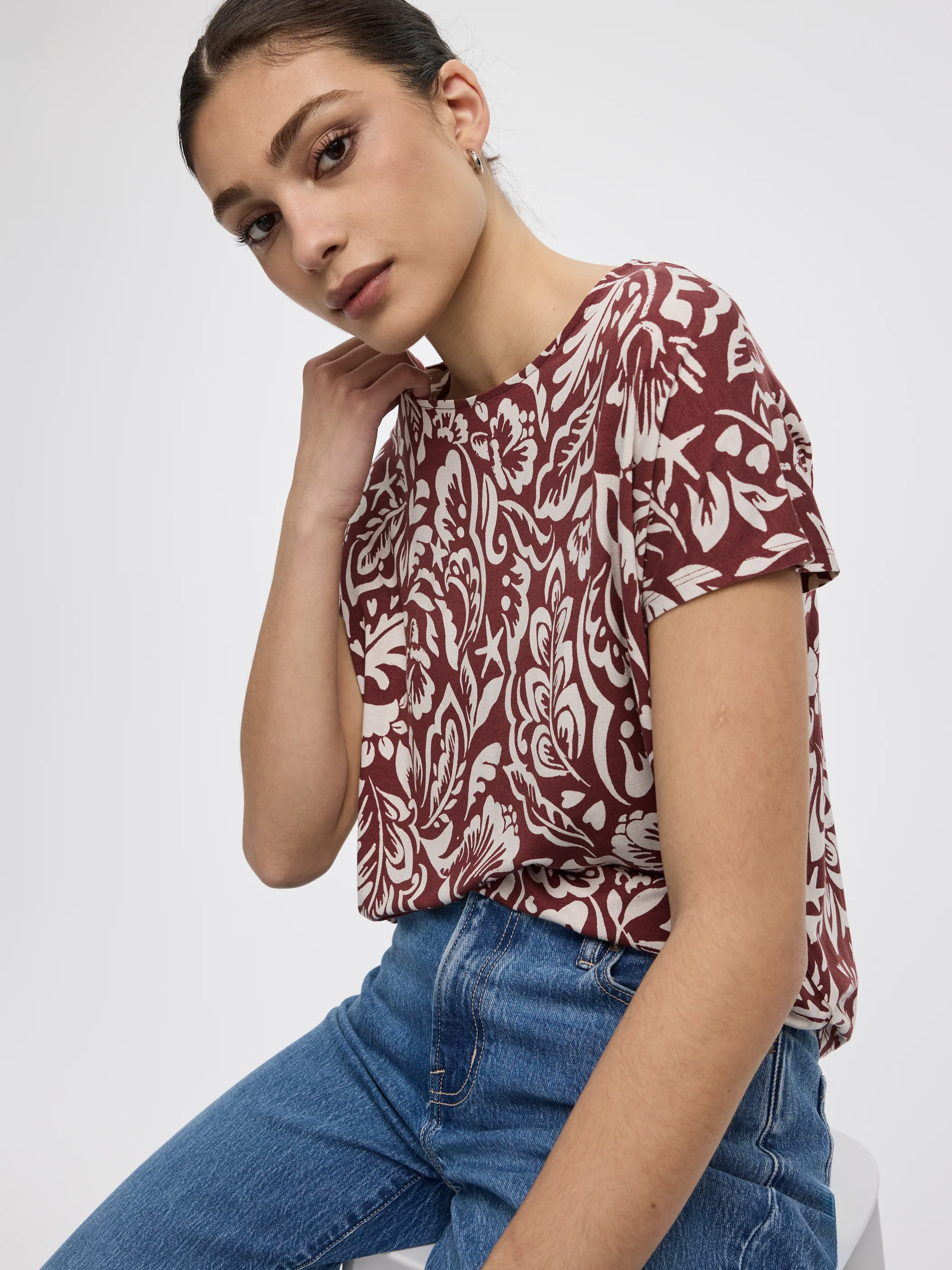 Short-Dolman-Sleeve Boat-Neck T-Shirt - Image 20
