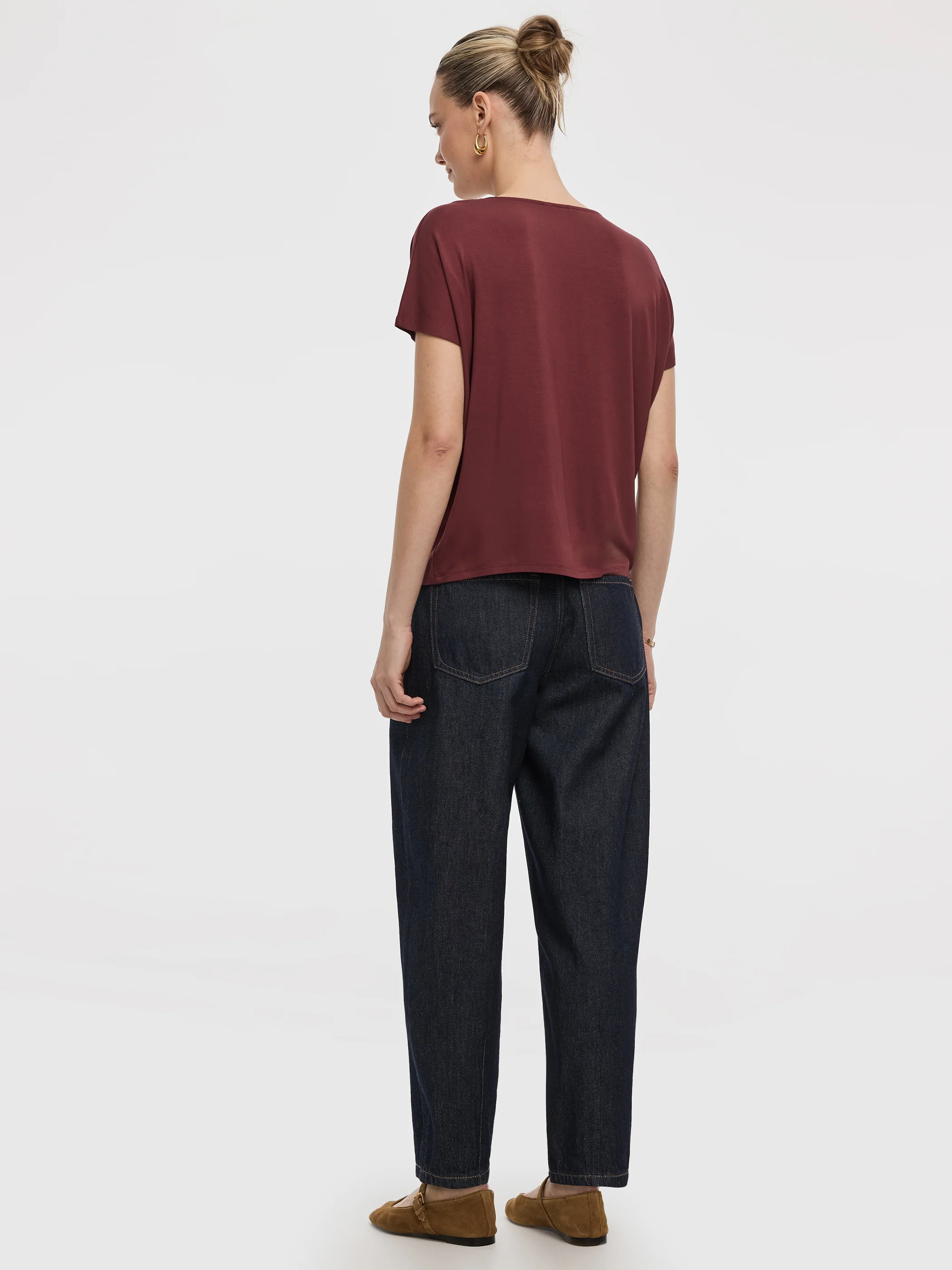 Short-Dolman-Sleeve Boat-Neck T-Shirt - Image 3