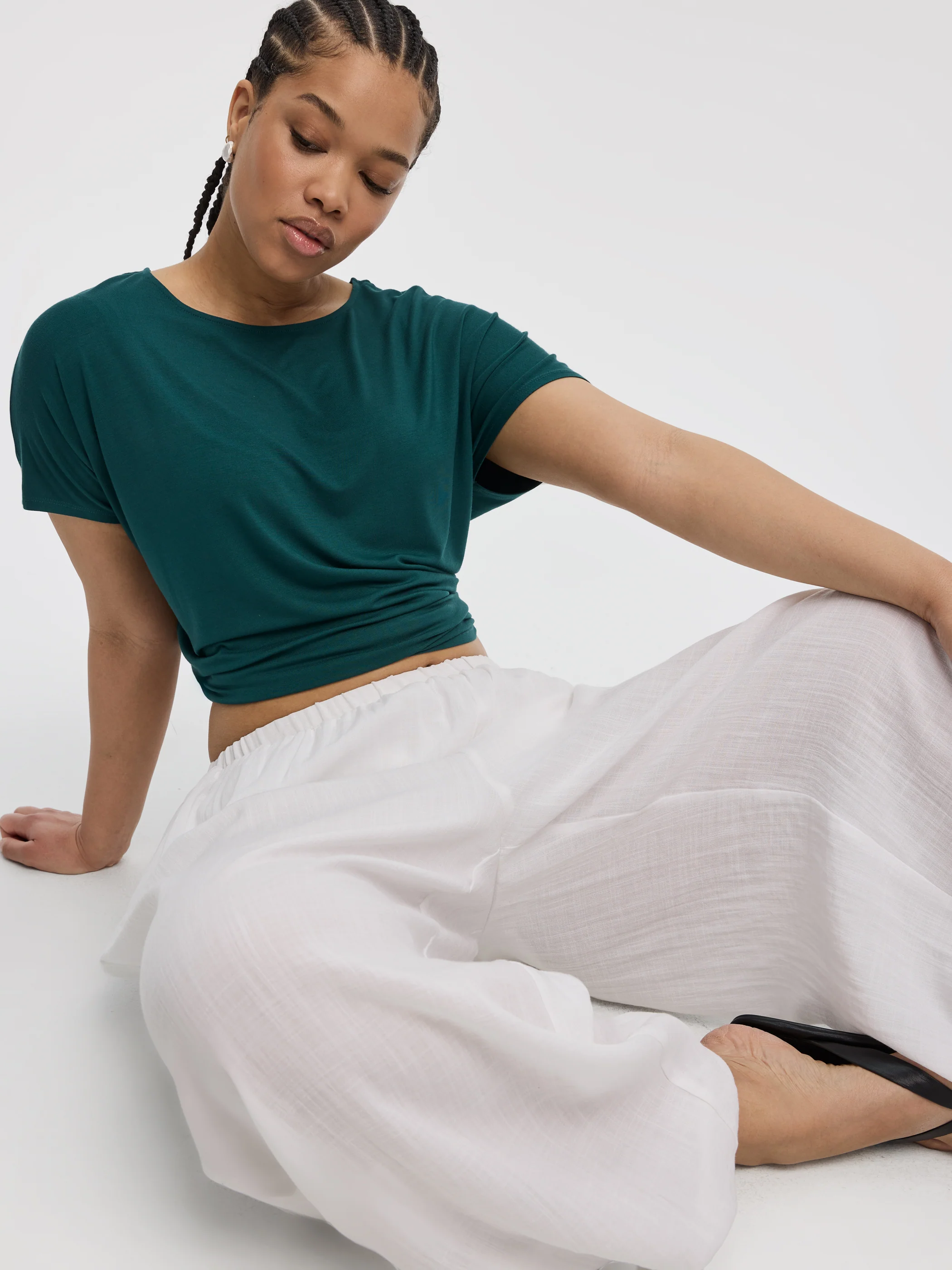 Short-Dolman-Sleeve Boat-Neck T-Shirt - Image 44