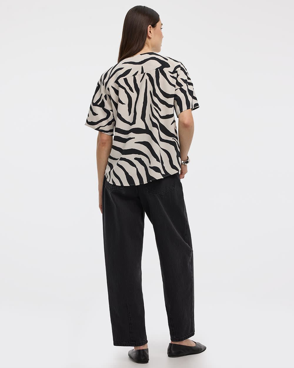 Crew-Neck T-Shirt Blouse - Image 10
