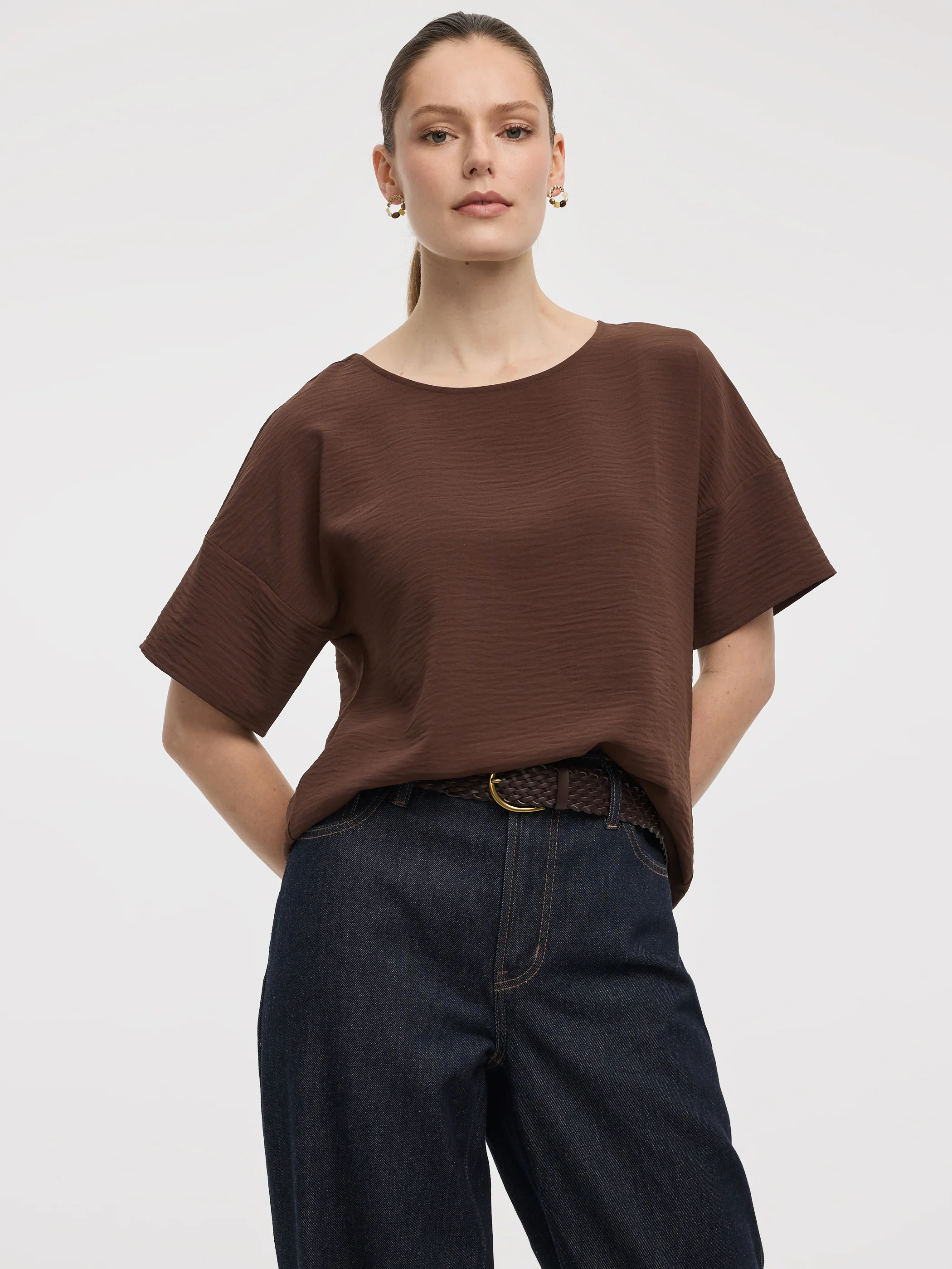 Crew-Neck T-Shirt Blouse - Image 17