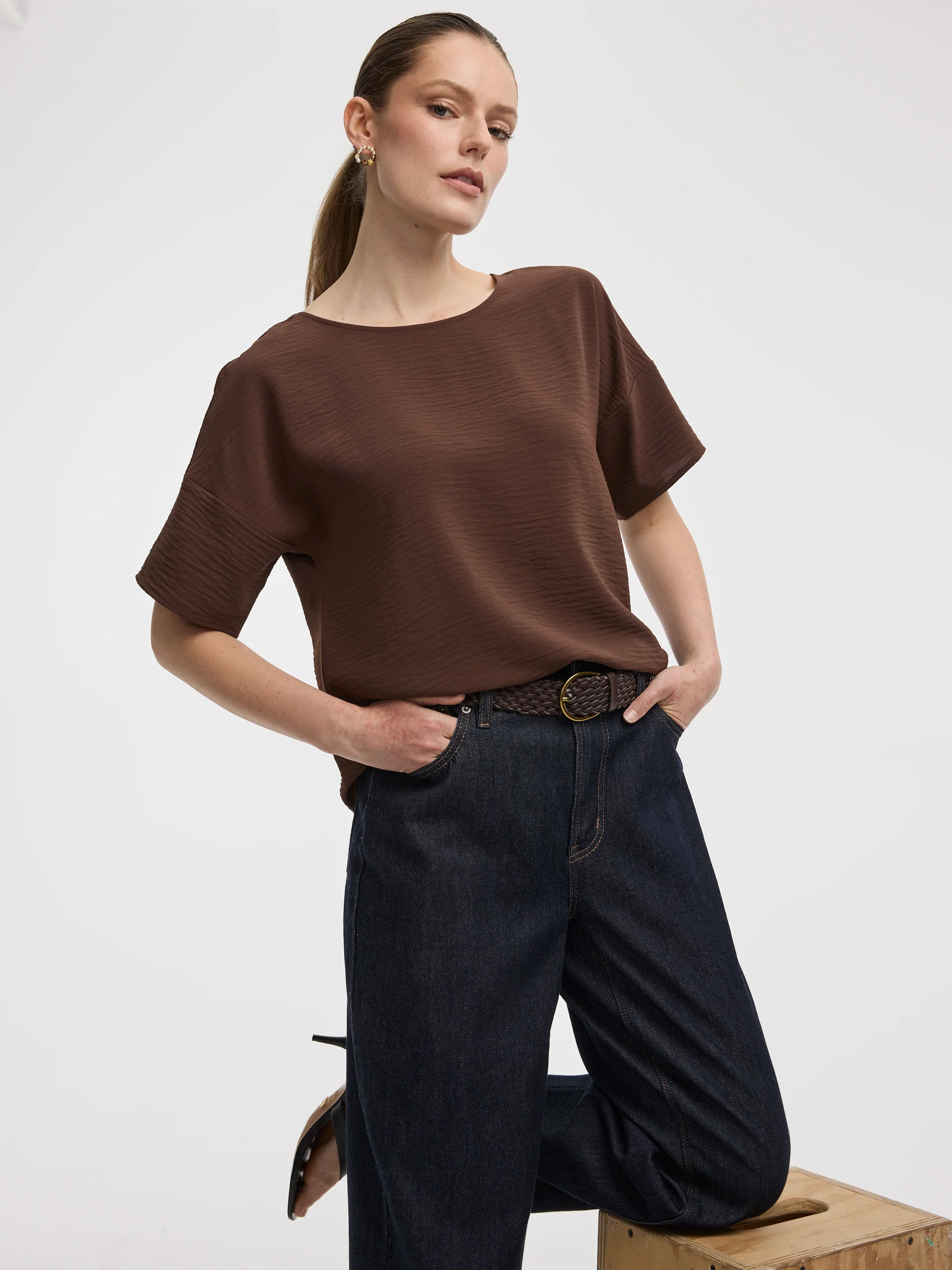 Crew-Neck T-Shirt Blouse - Image 20