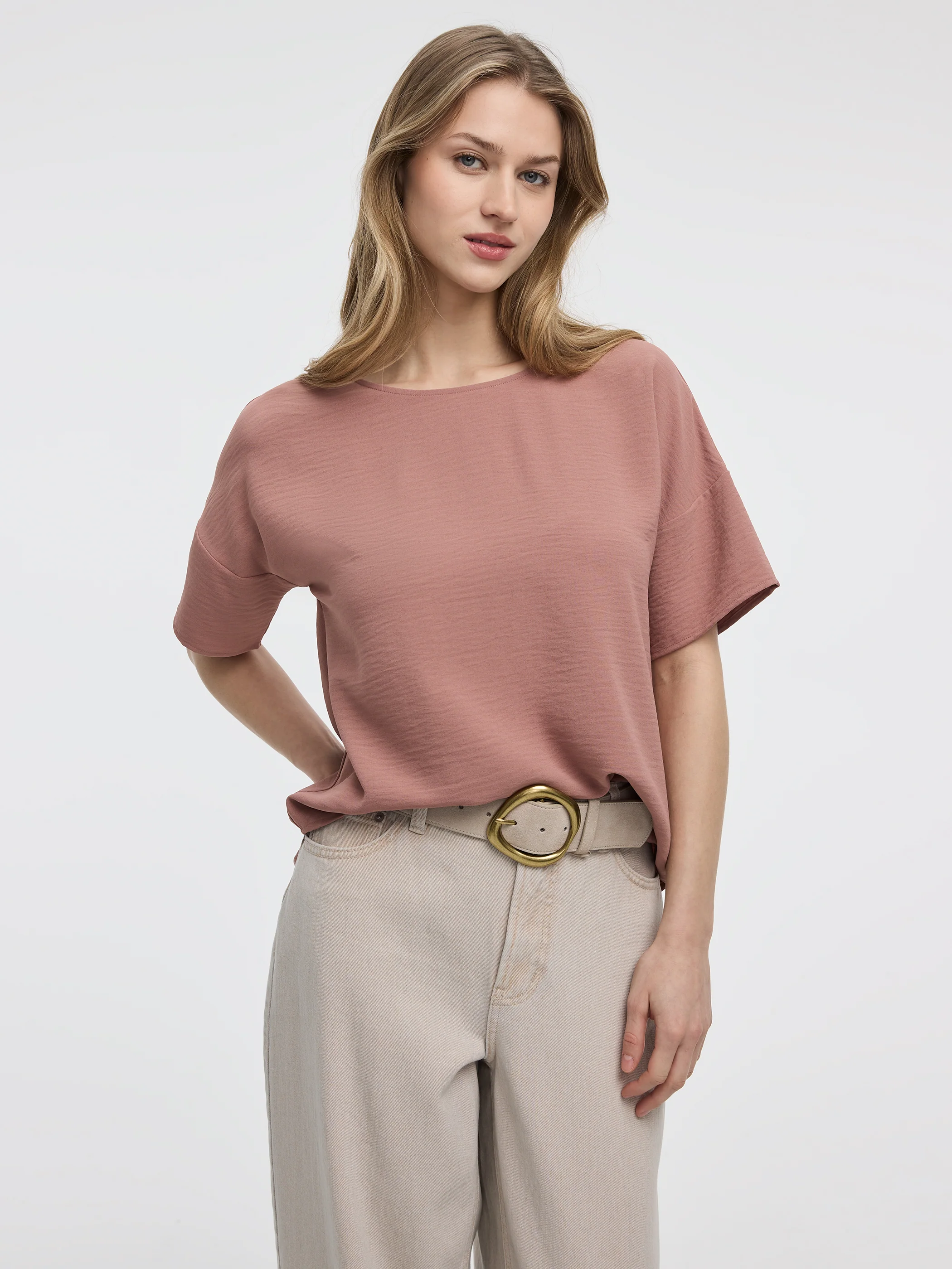 Crew-Neck T-Shirt Blouse - Image 25