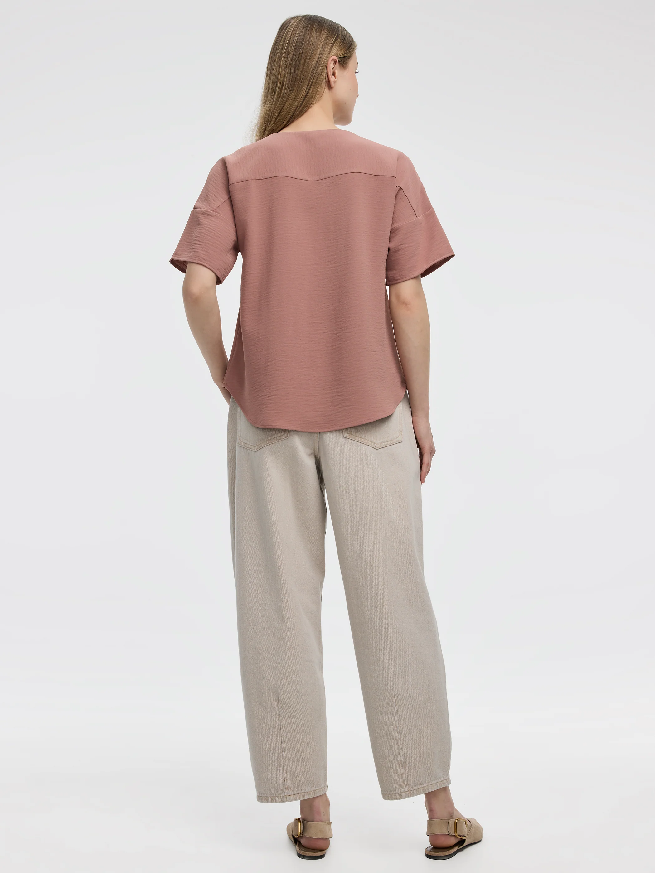 Crew-Neck T-Shirt Blouse - Image 27