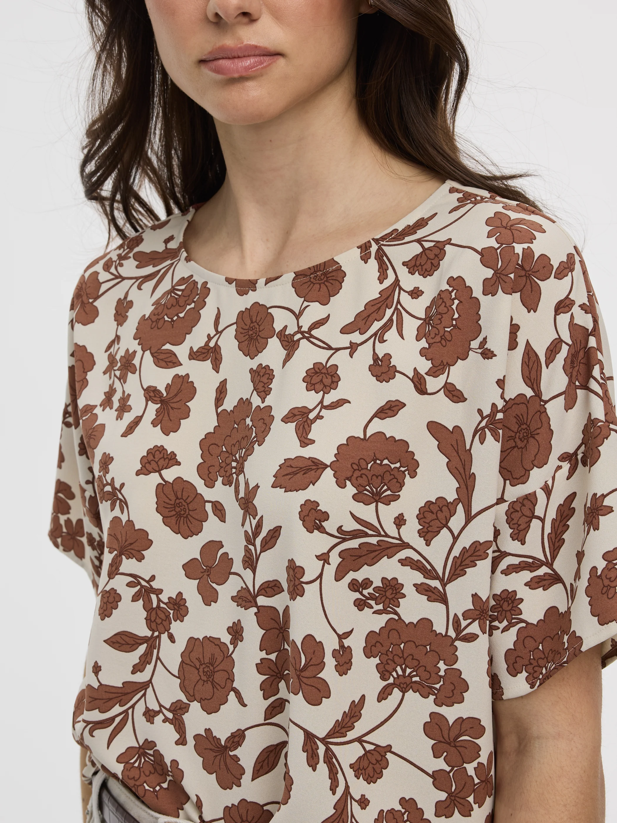 Crew-Neck T-Shirt Blouse - Image 4