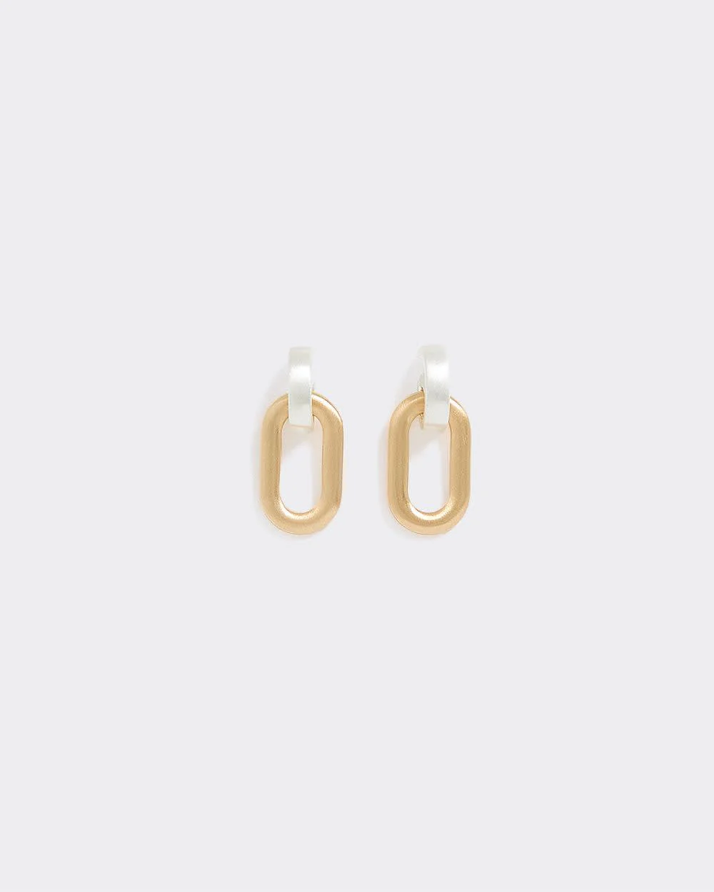 Two-Tone Link Earrings - Image 2