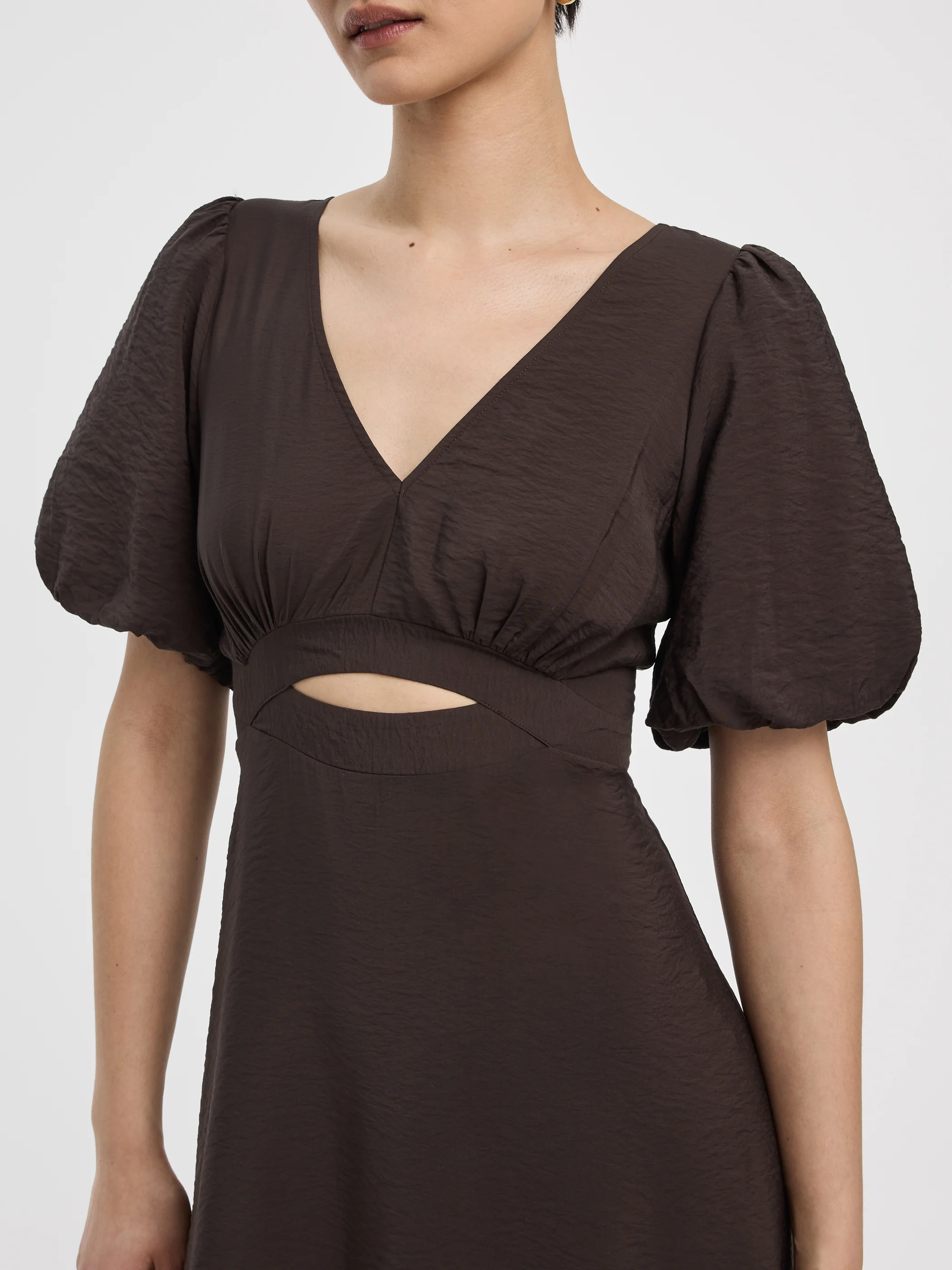 Elbow-Sleeve Maxi Dress with Cut-Out Detail - Image 2