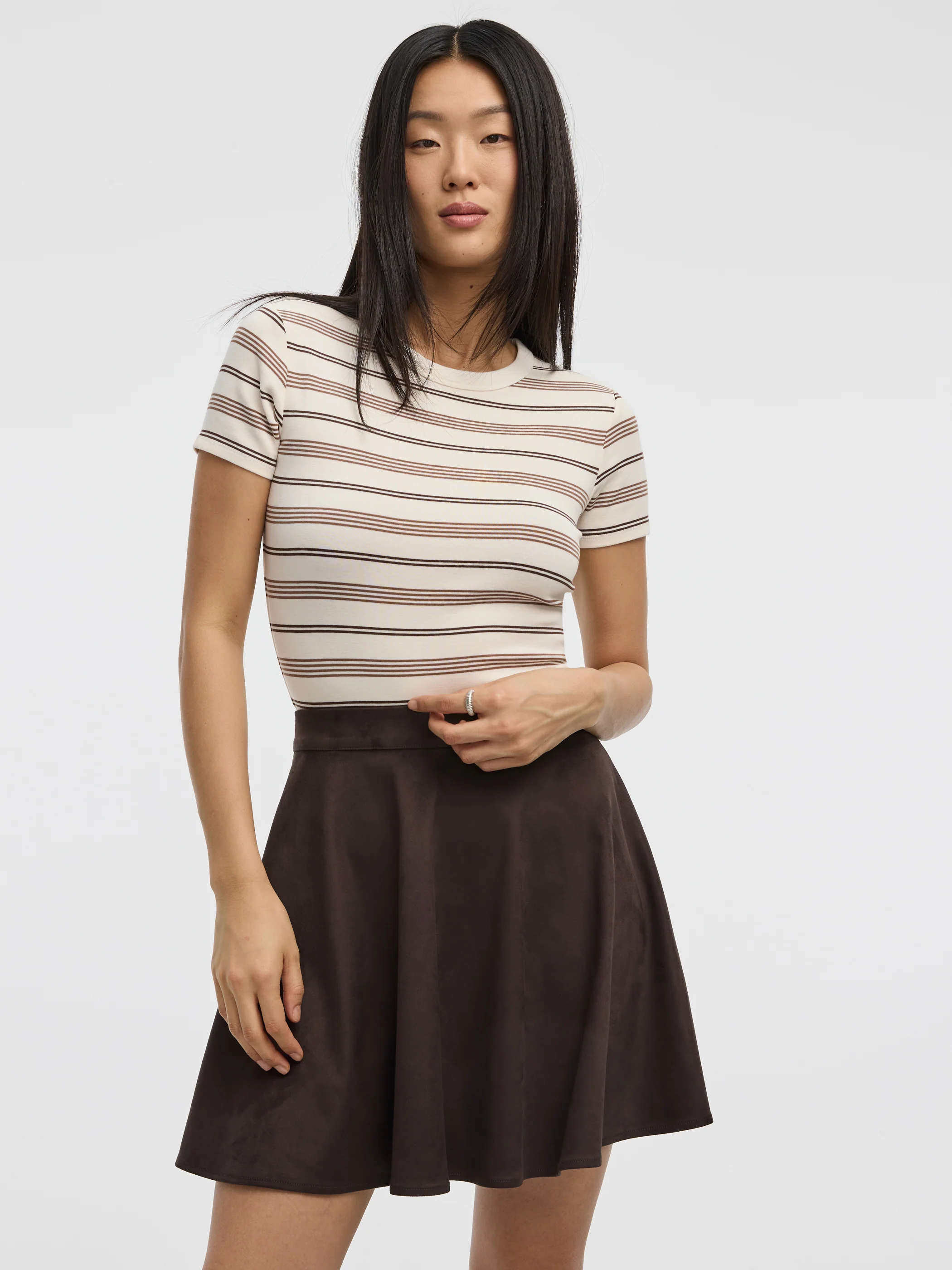 Faux-Suede A-Line Mini Skirt - Image 3