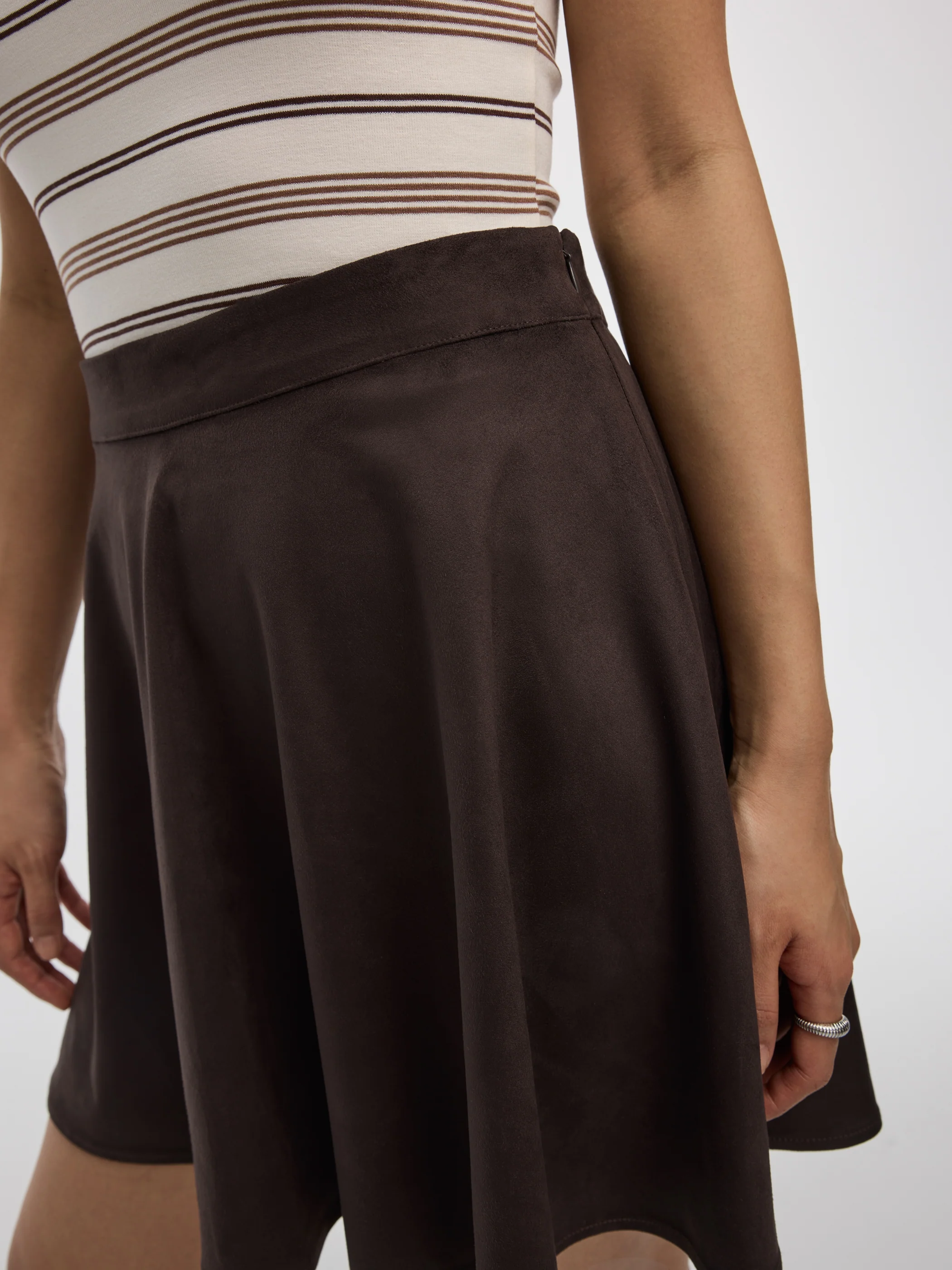 Faux-Suede A-Line Mini Skirt - Image 4
