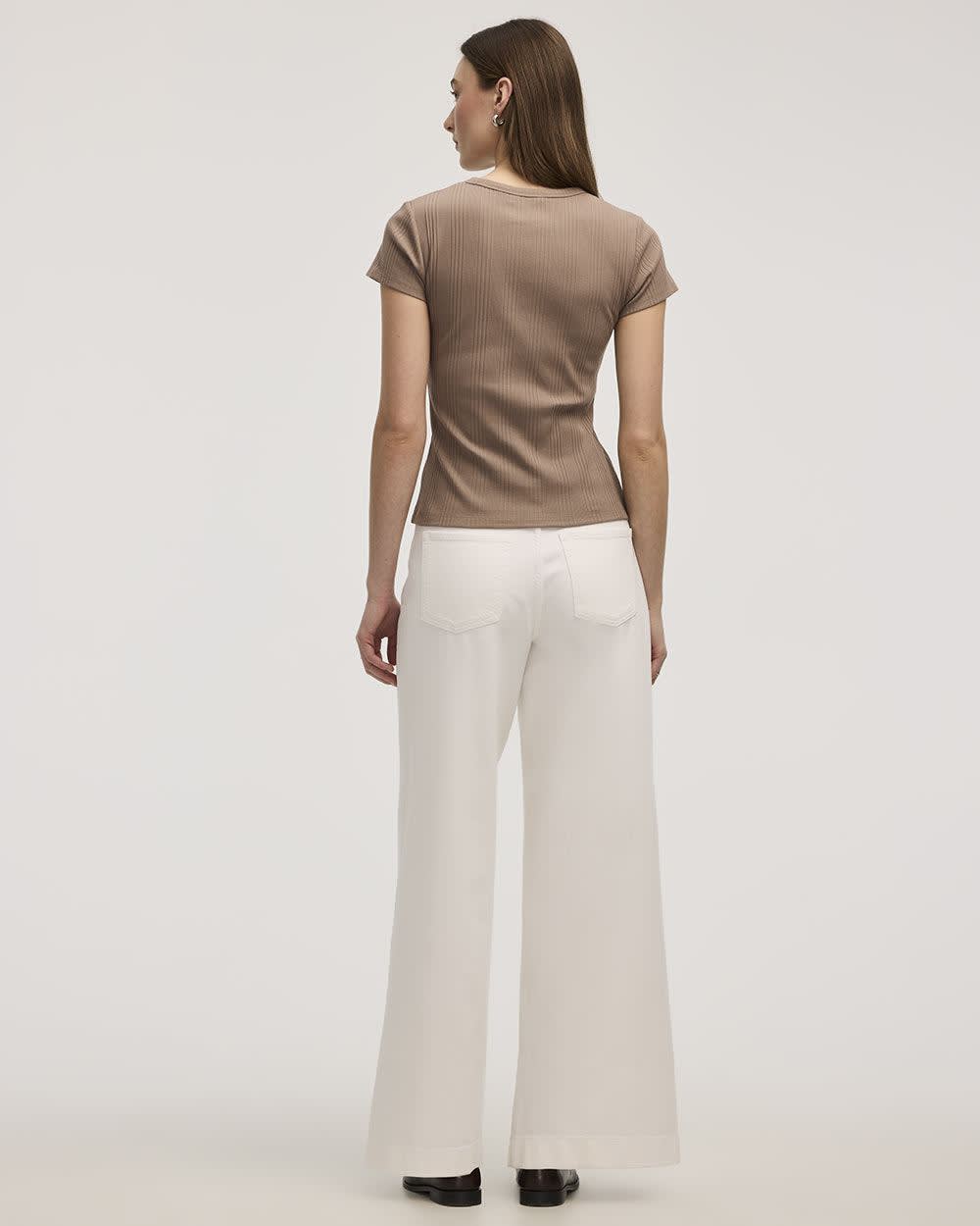 Fitted Crew-Neck Ribbed T-Shirt - Image 18