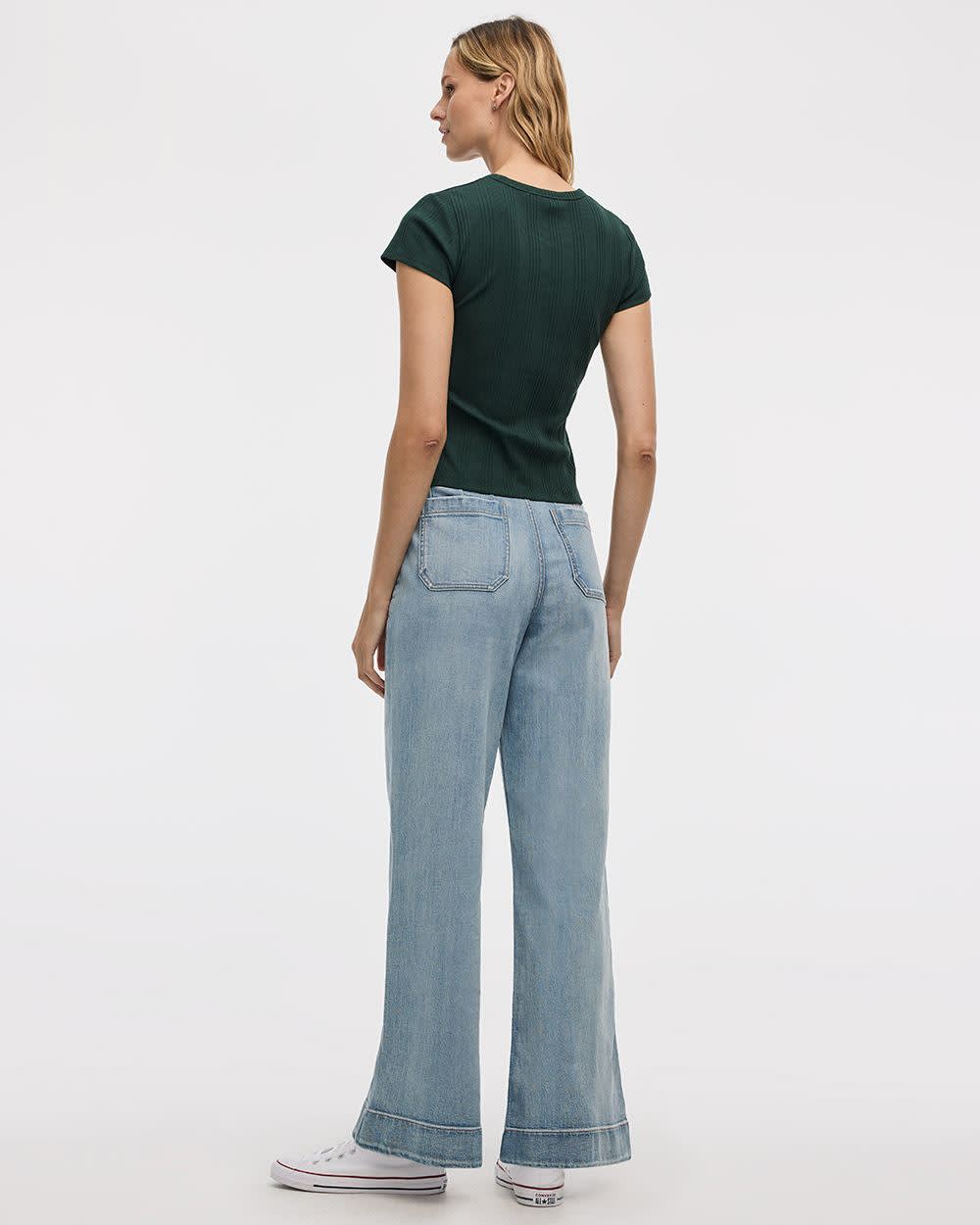Fitted Crew-Neck Ribbed T-Shirt - Image 22