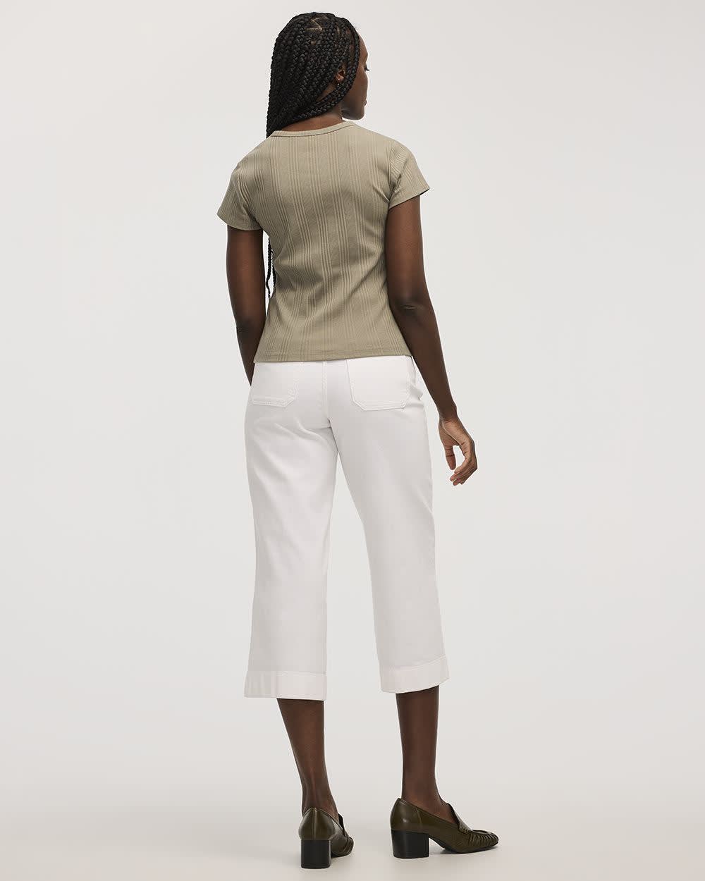 Fitted Crew-Neck Ribbed T-Shirt - Image 26