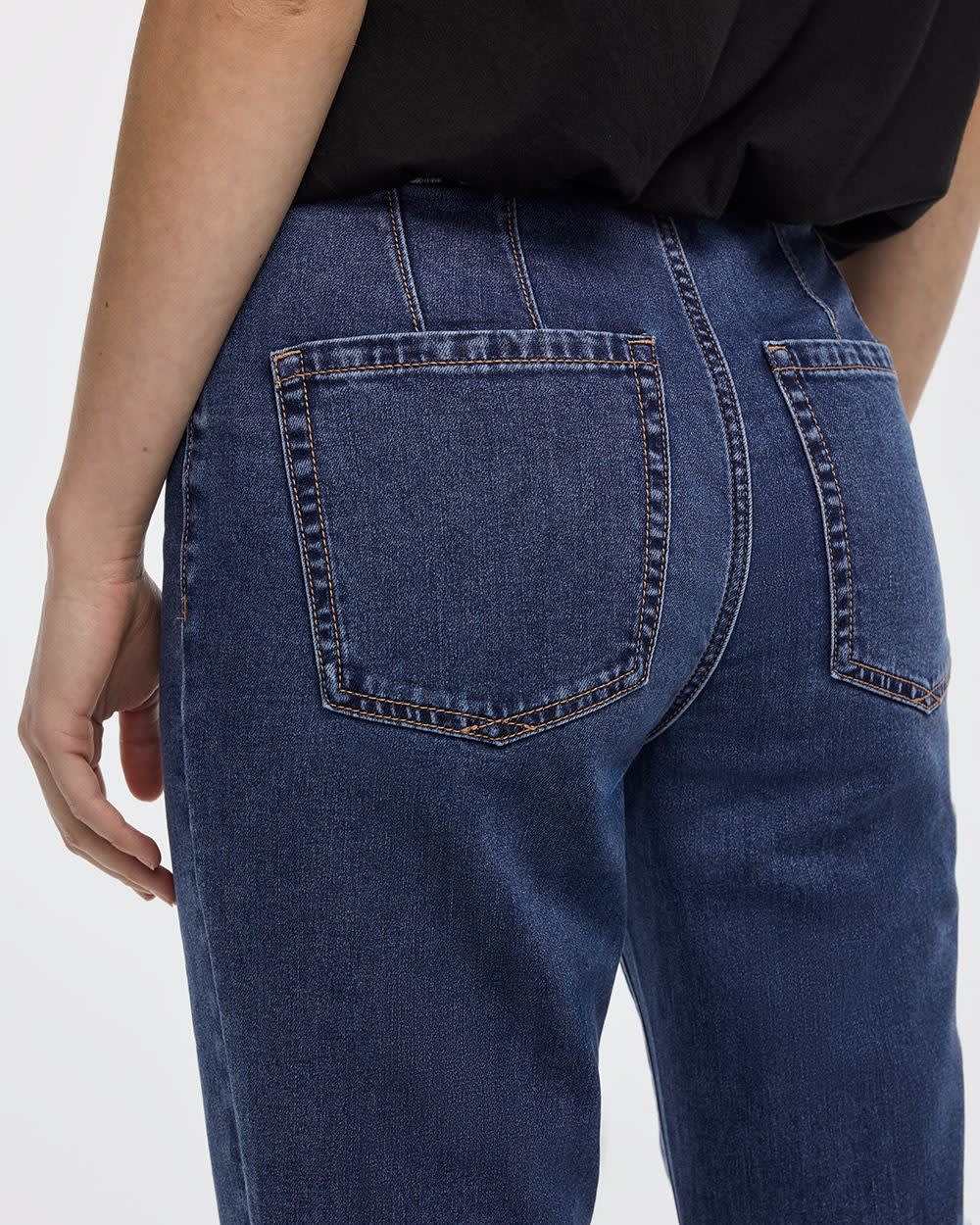 Flare-Leg Mid-Rise Jean with Flap Pockets - Image 6