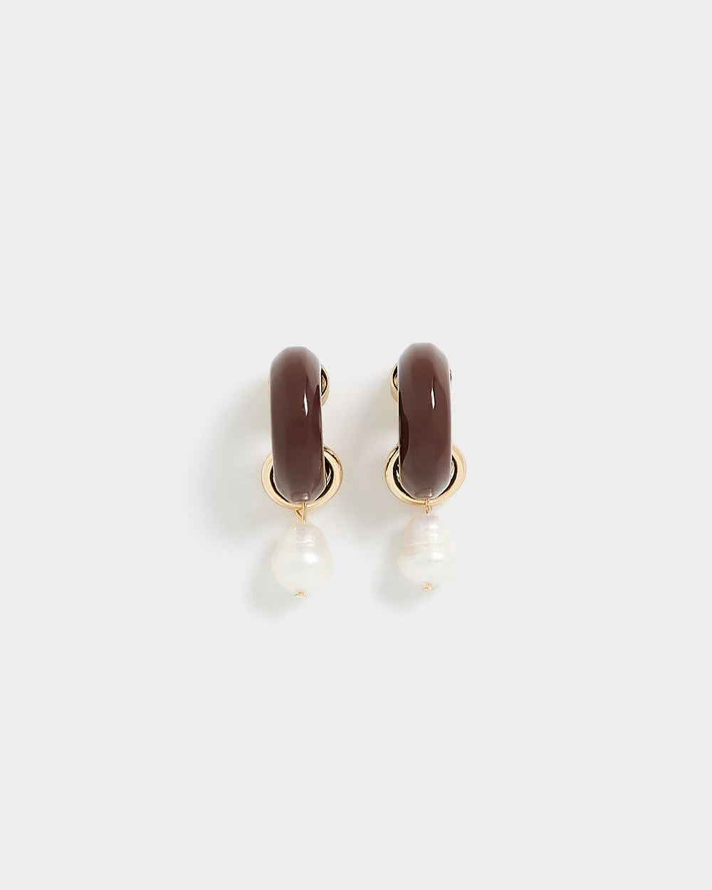 Resin Hoops with Pearl Pendant - Image 2