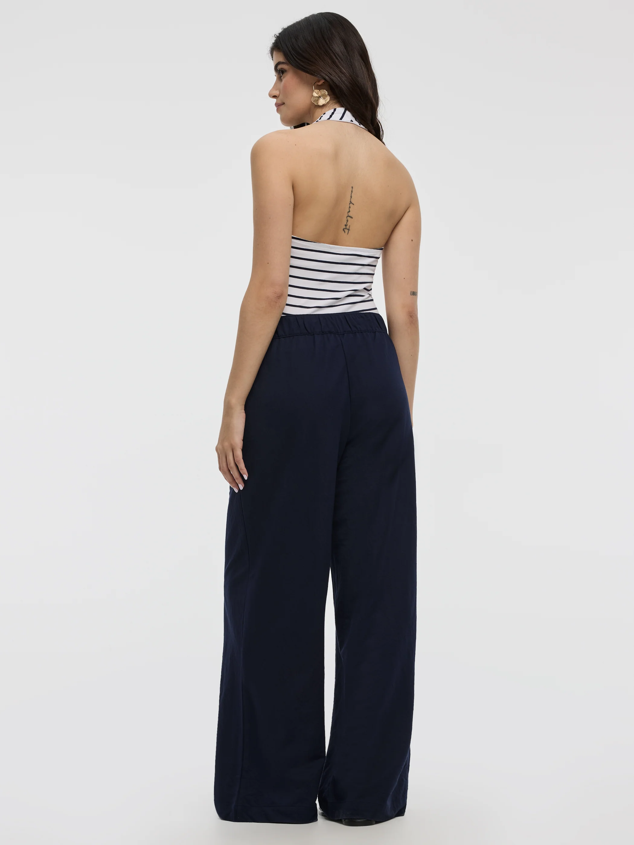 Wide-Leg High-Rise Pull-On Piqué Pant - Image 19