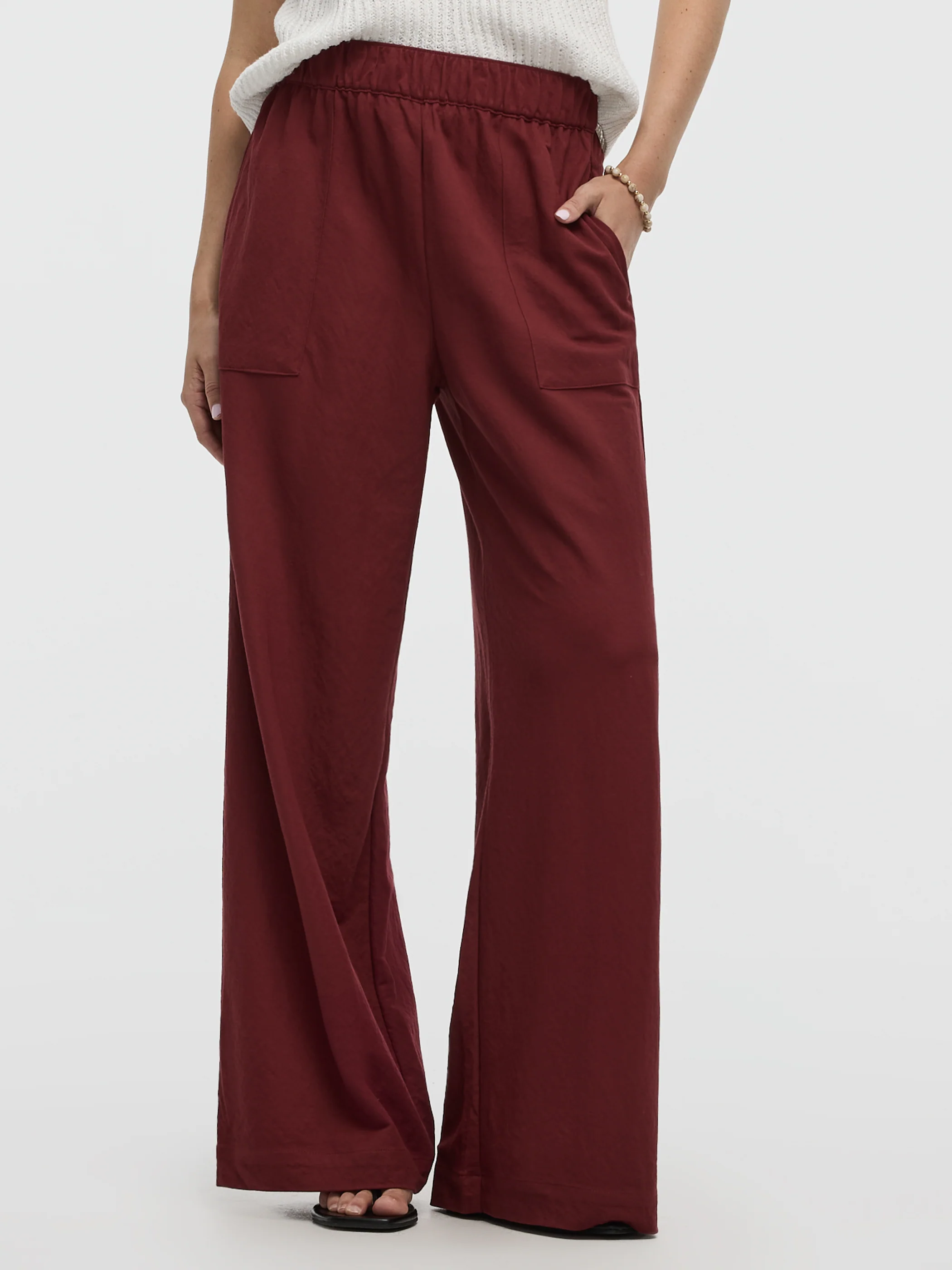 Wide-Leg High-Rise Pull-On Piqué Pant - Image 22