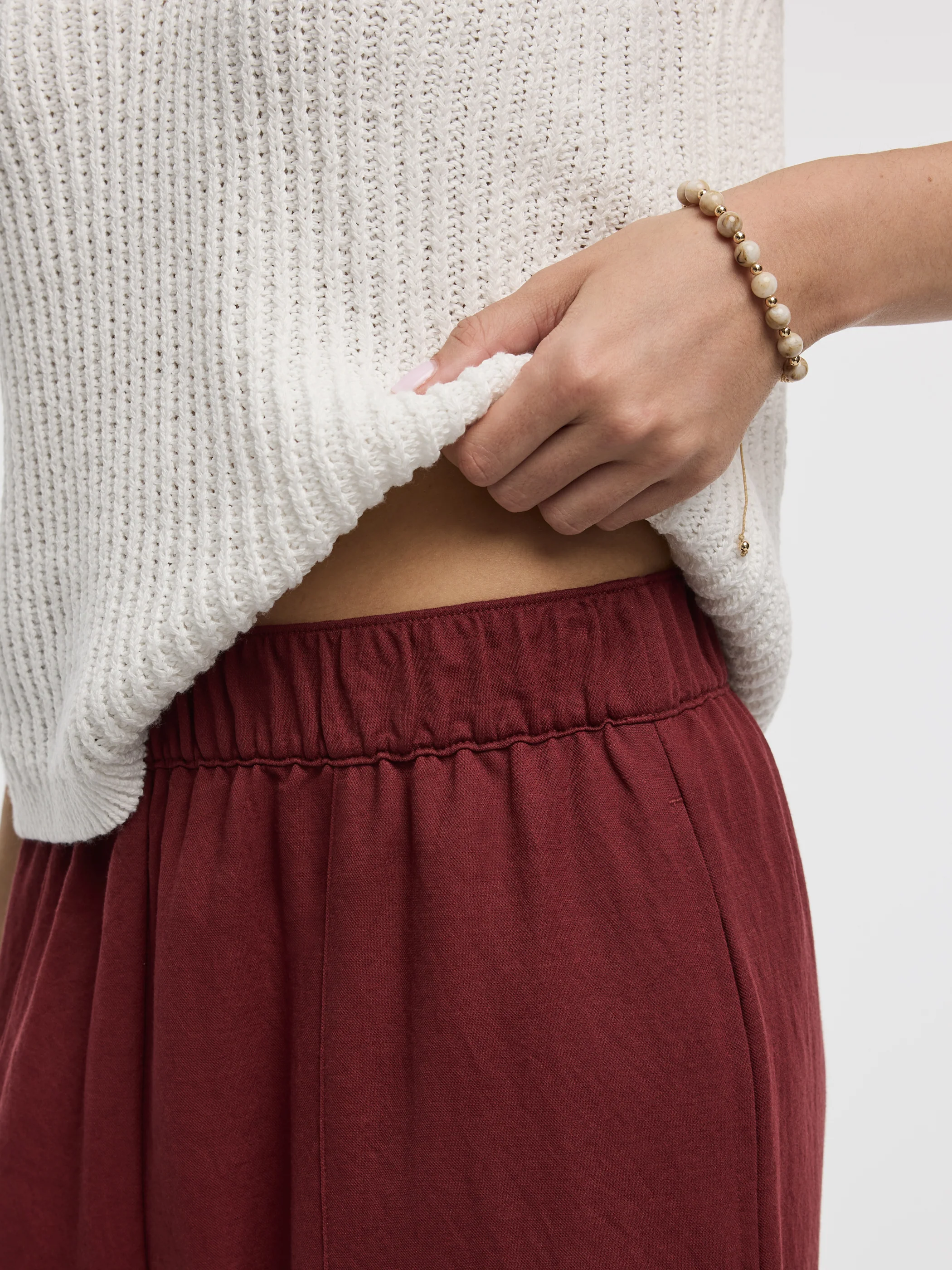 Wide-Leg High-Rise Pull-On Piqué Pant - Image 23