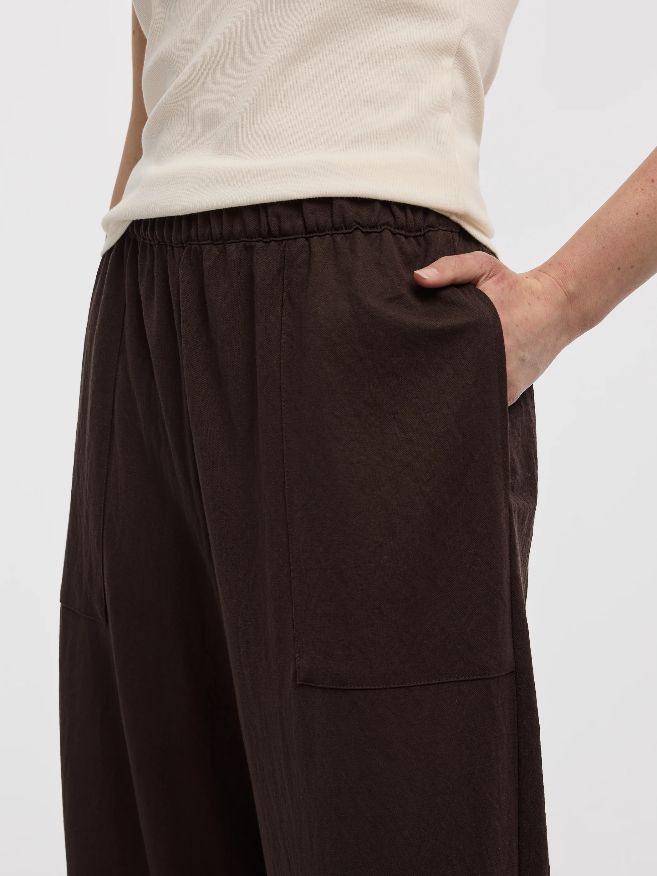 Wide-Leg High-Rise Pull-On Piqué Pant - Image 8