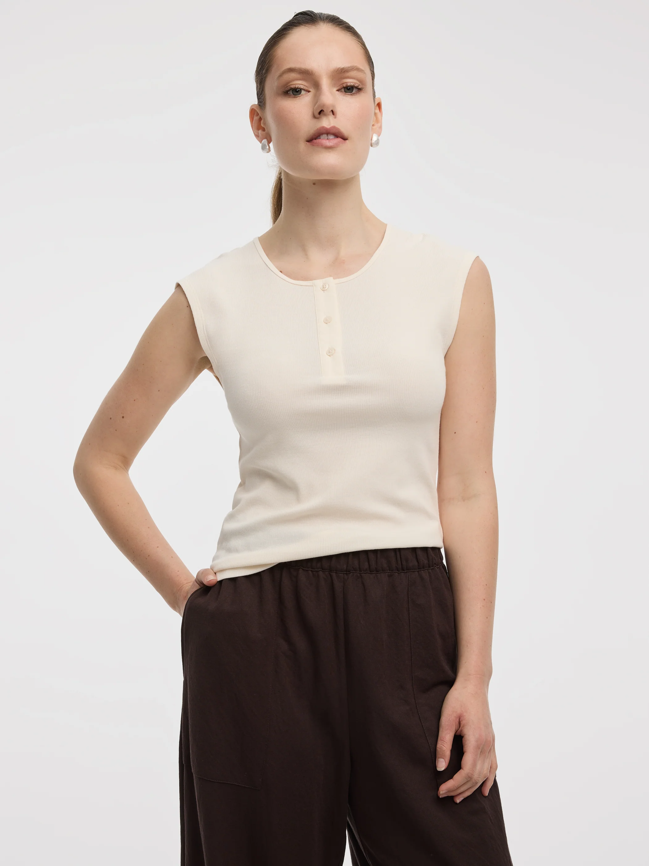 Ribbed Henley T-Shirt - Image 5