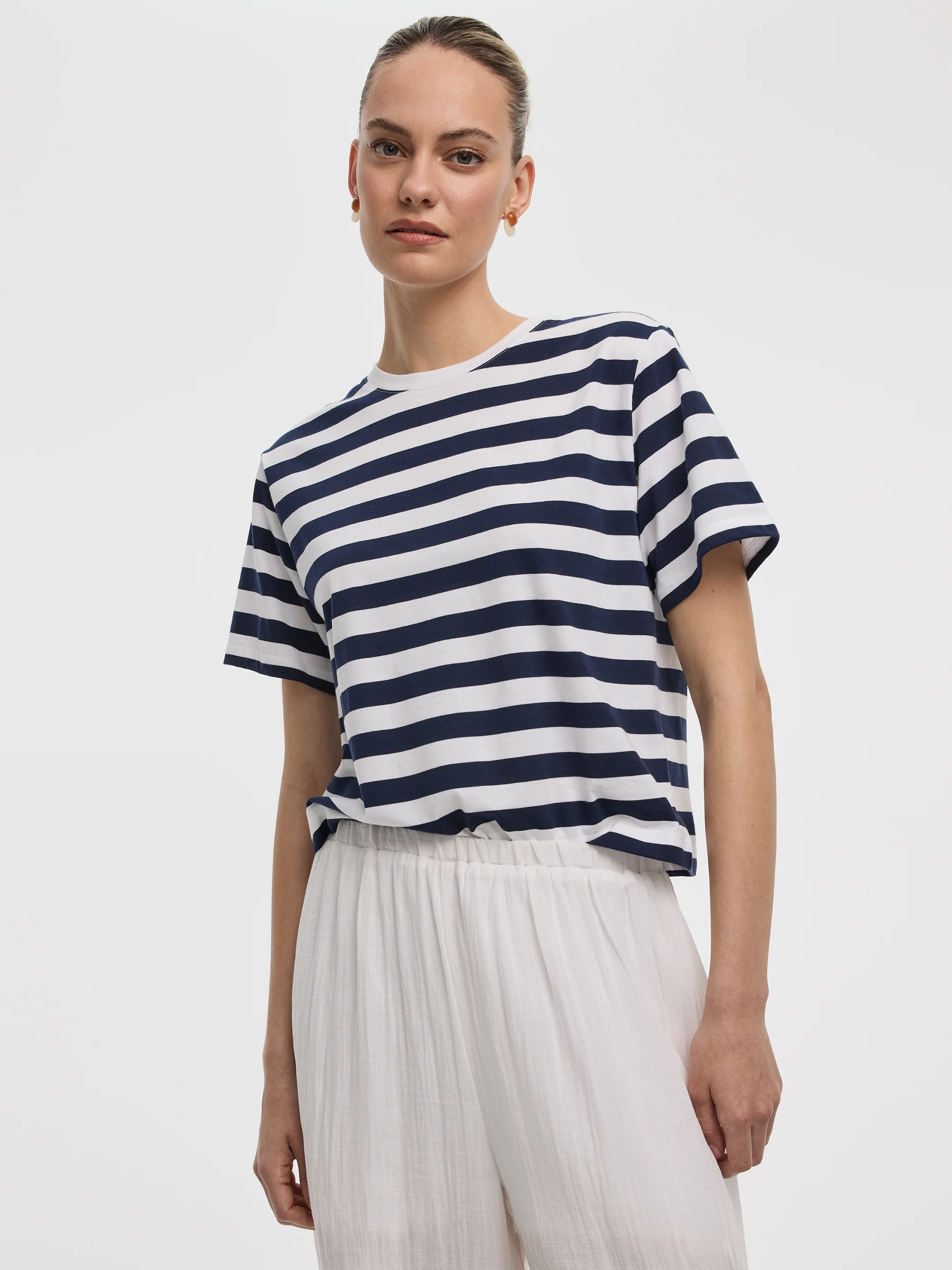 Striped Crew-Neck Boxy T-Shirt - Image 5