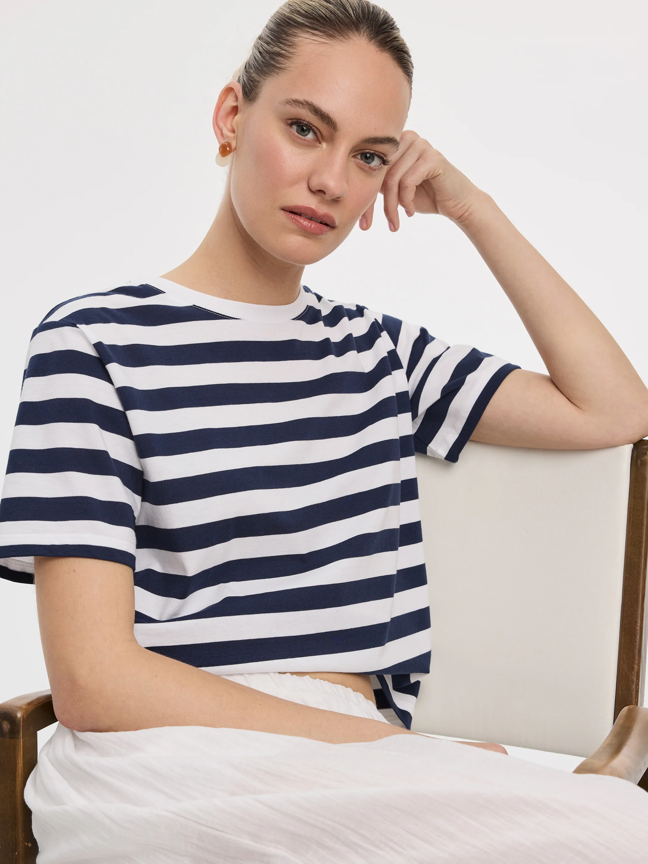 Striped Crew-Neck Boxy T-Shirt - Image 8