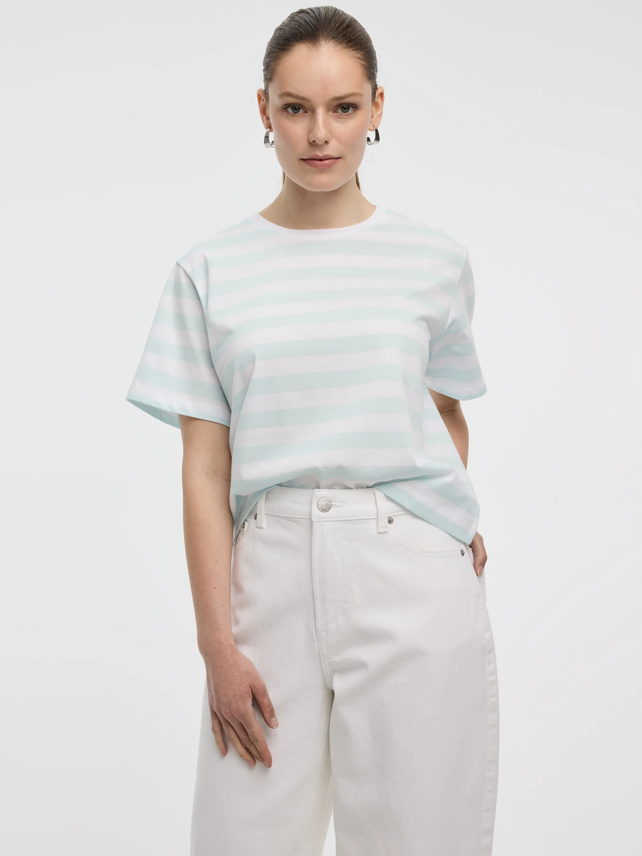 Striped Crew-Neck Boxy T-Shirt - Image 9