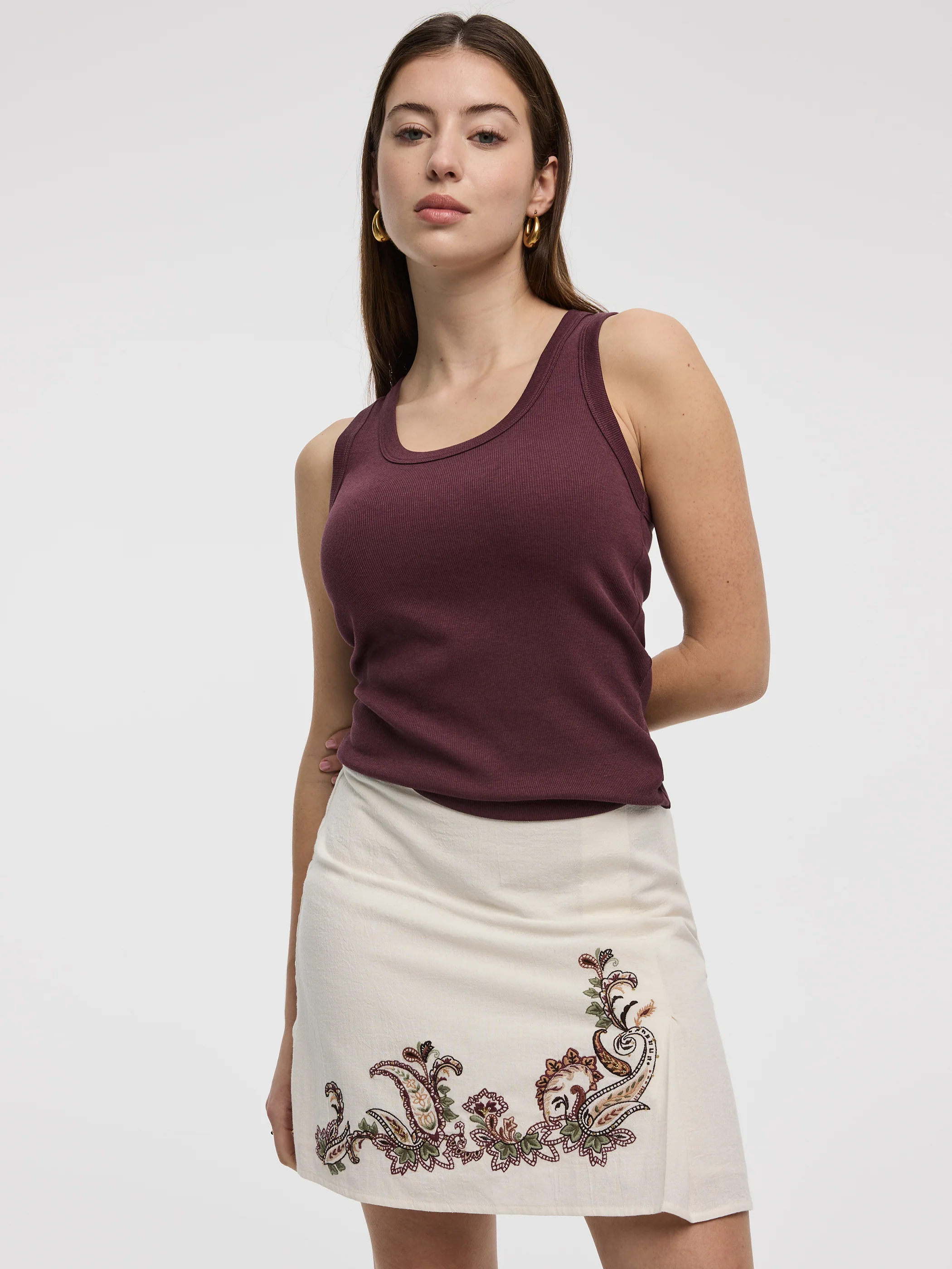 Scoop-Neck Ribbed Tank - Image 33