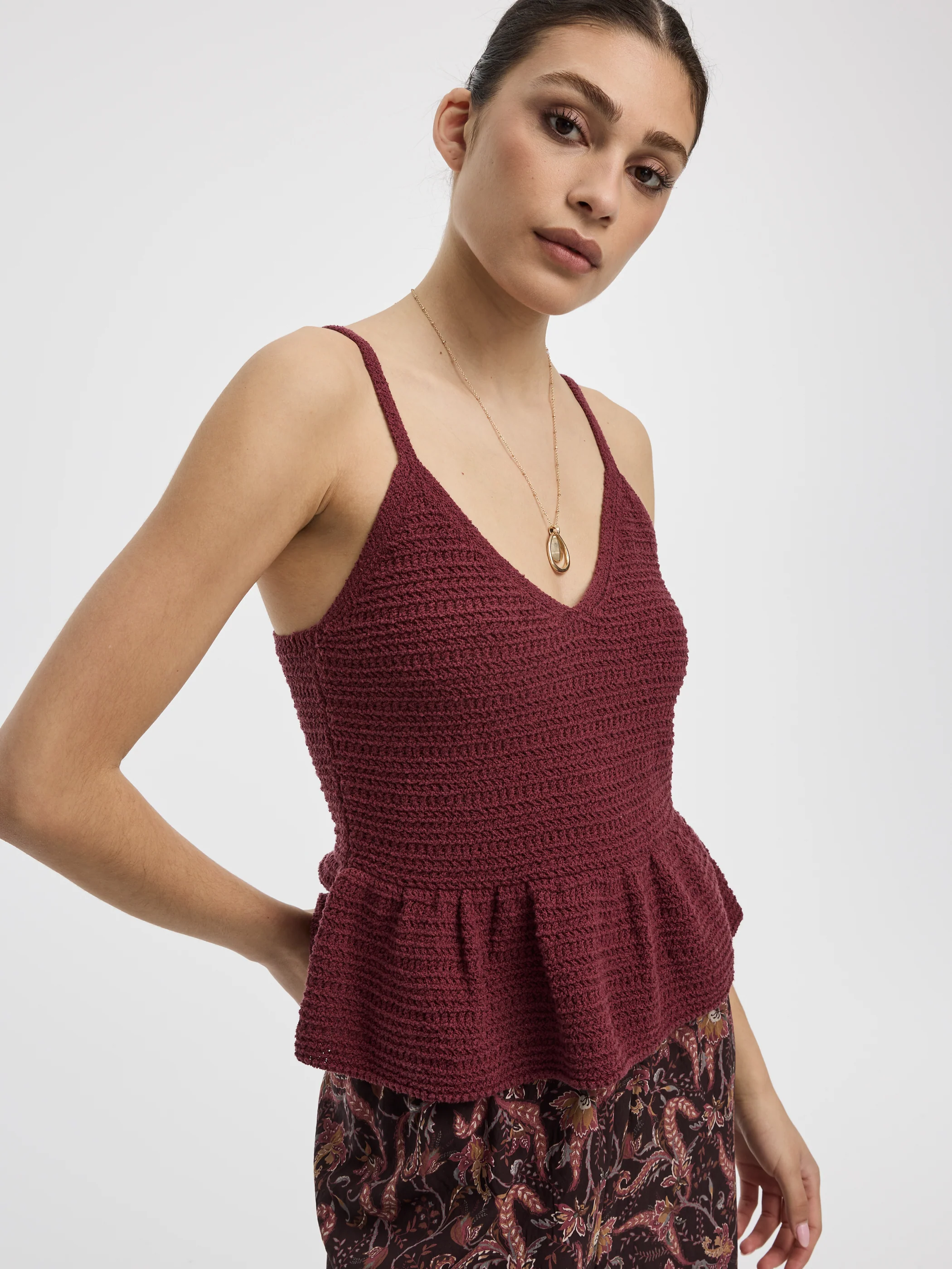V-Neck Peplum Cami - Image 4