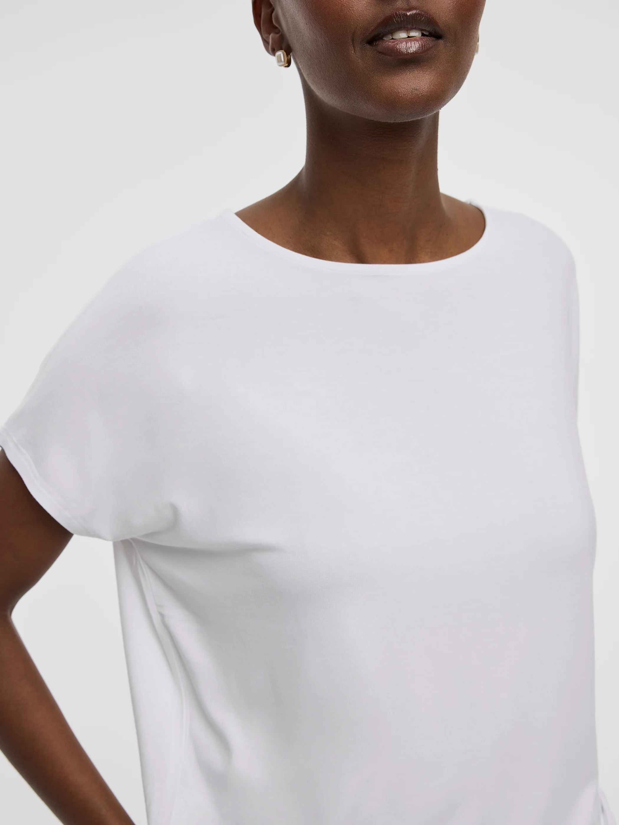 Short-Dolman-Sleeve Boat-Neck T-Shirt - Image 2