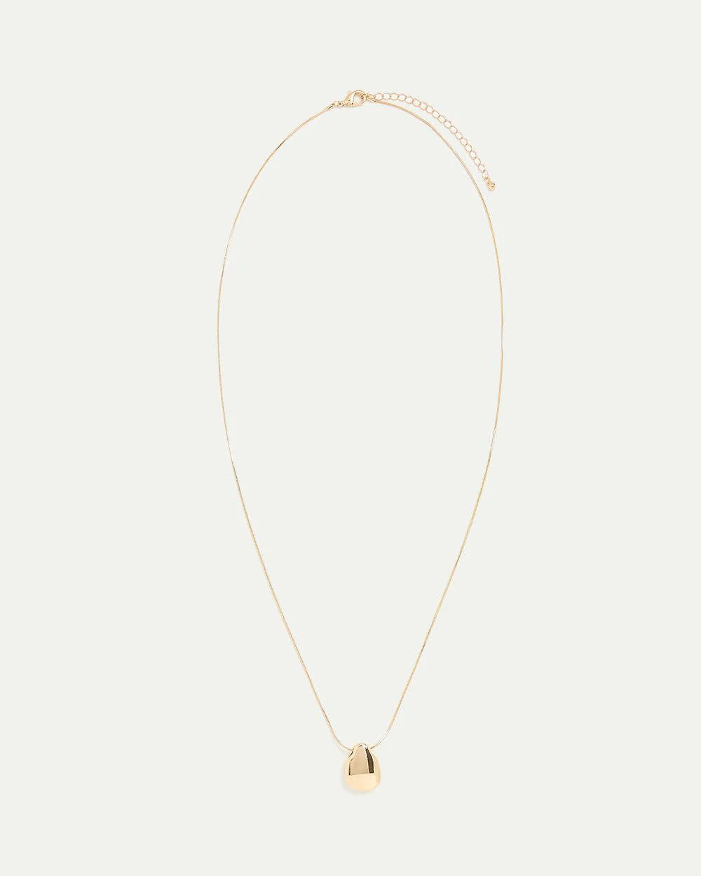 Long Necklace with Metal Stone Pendant - Image 5