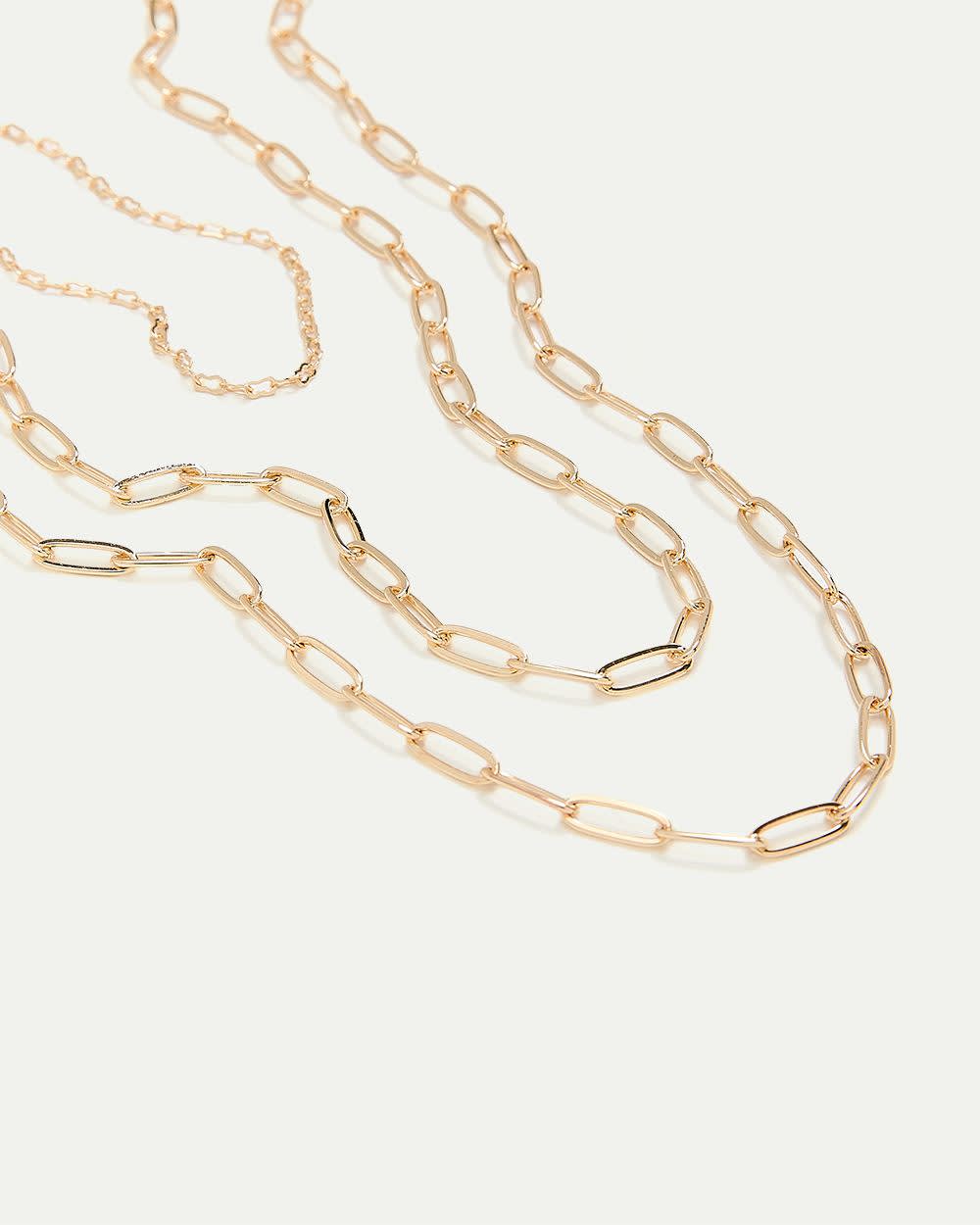 Long Necklace with Paperclip Chains - Image 3