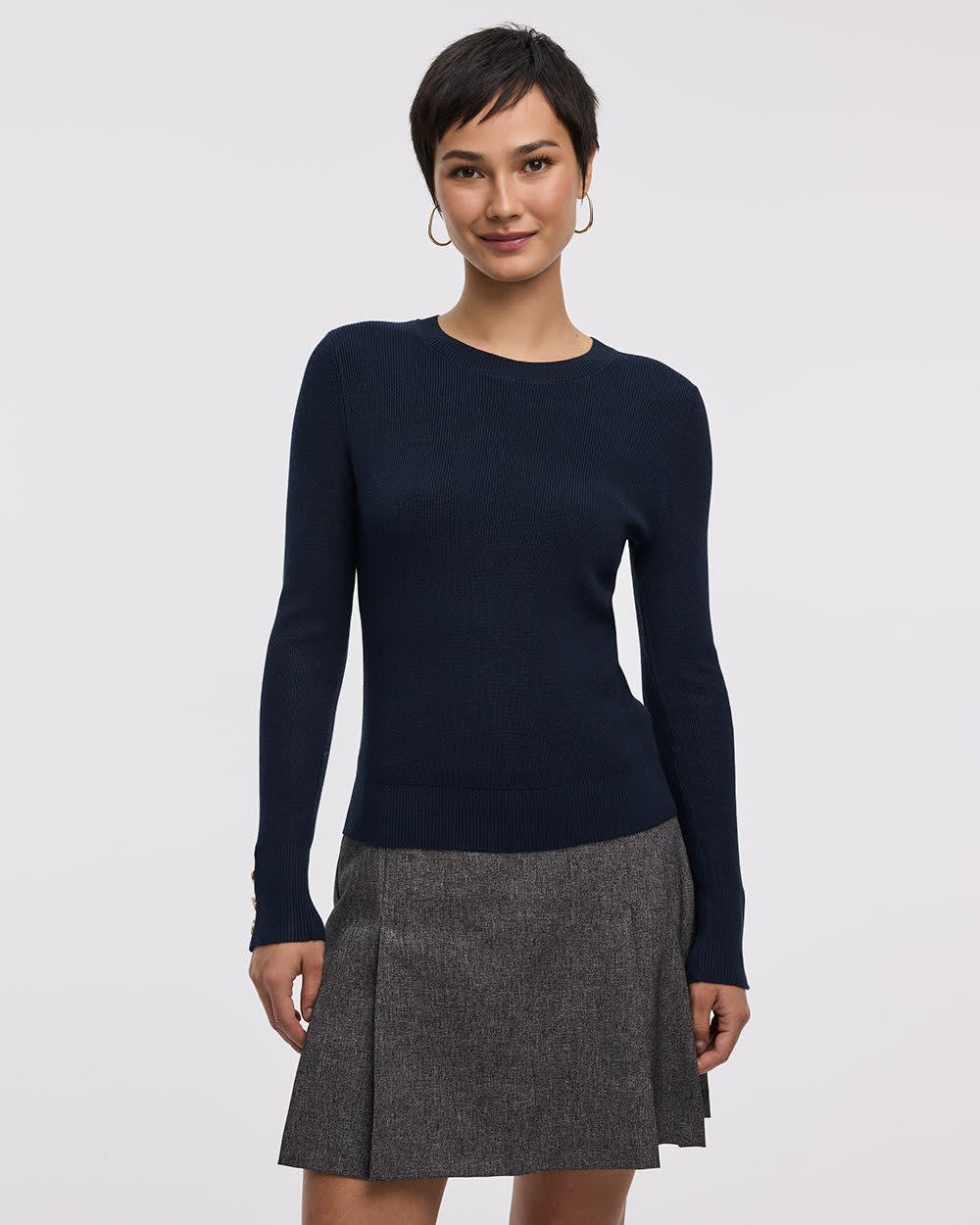 Long-Sleeve Crew-Neck Sweater - Image 3