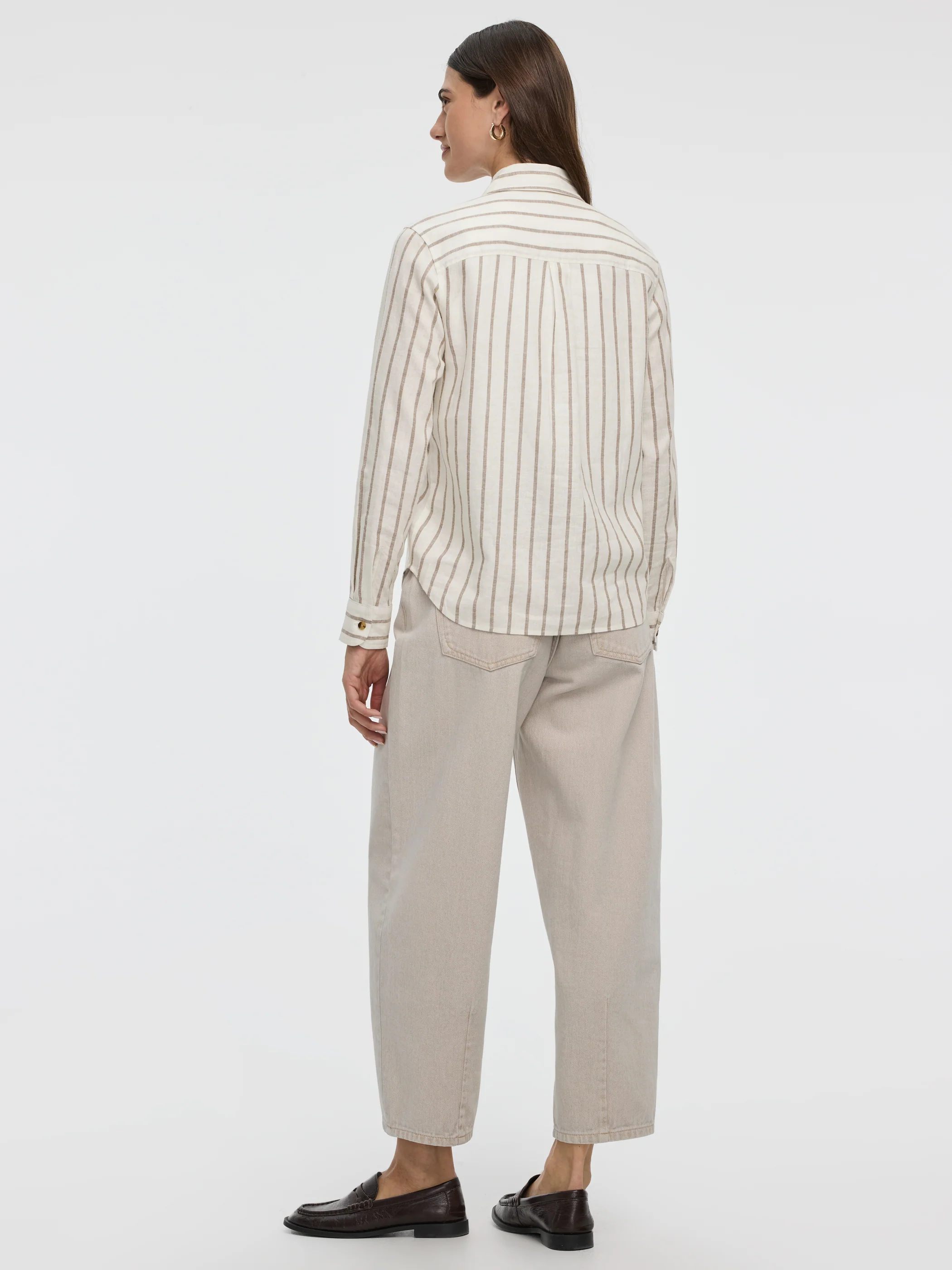 Striped Long-Sleeve Linen-Blend Shirt - Image 3