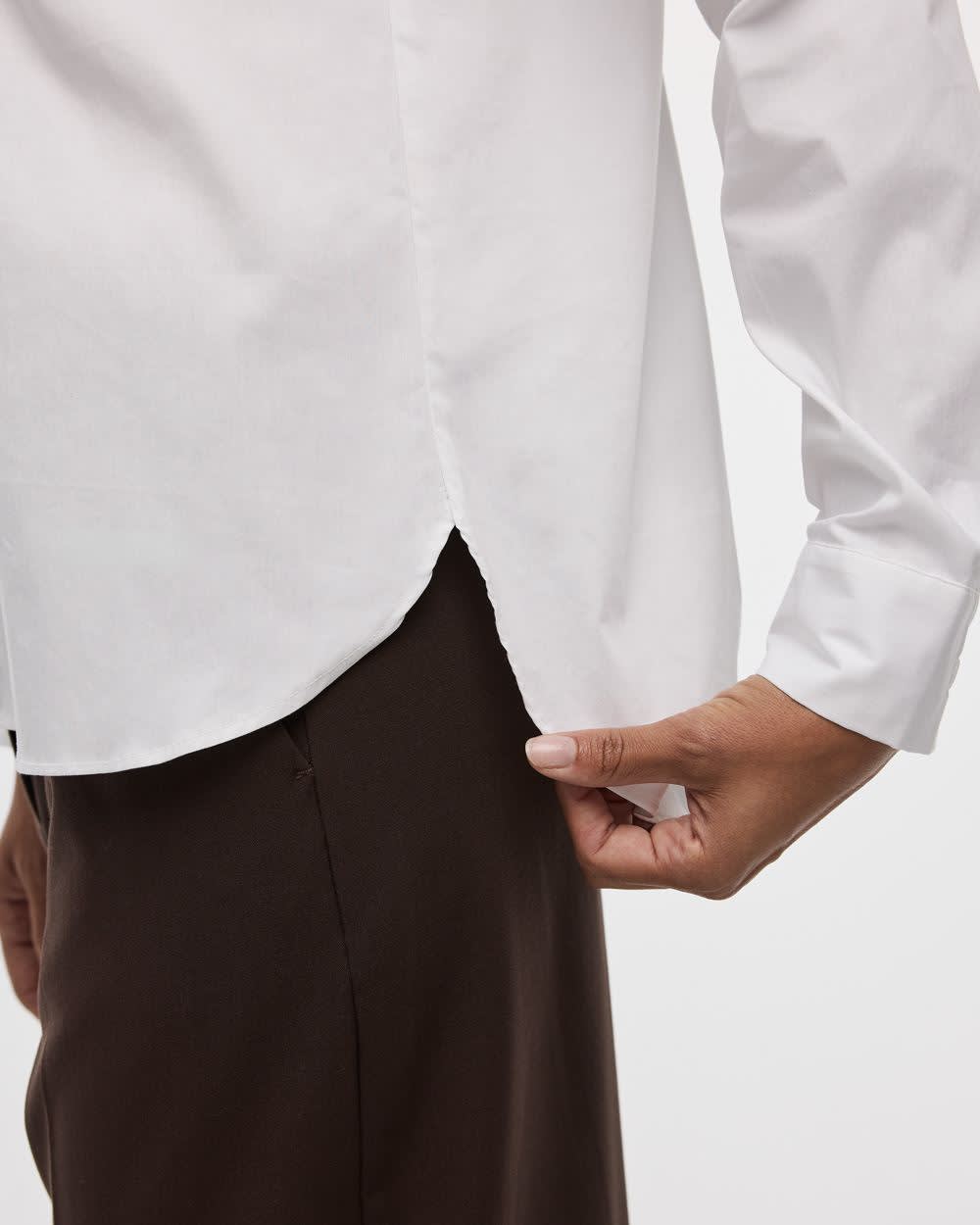 Long-Sleeve Poplin Shirt with Chest Pocket - R Essentials - Image 5