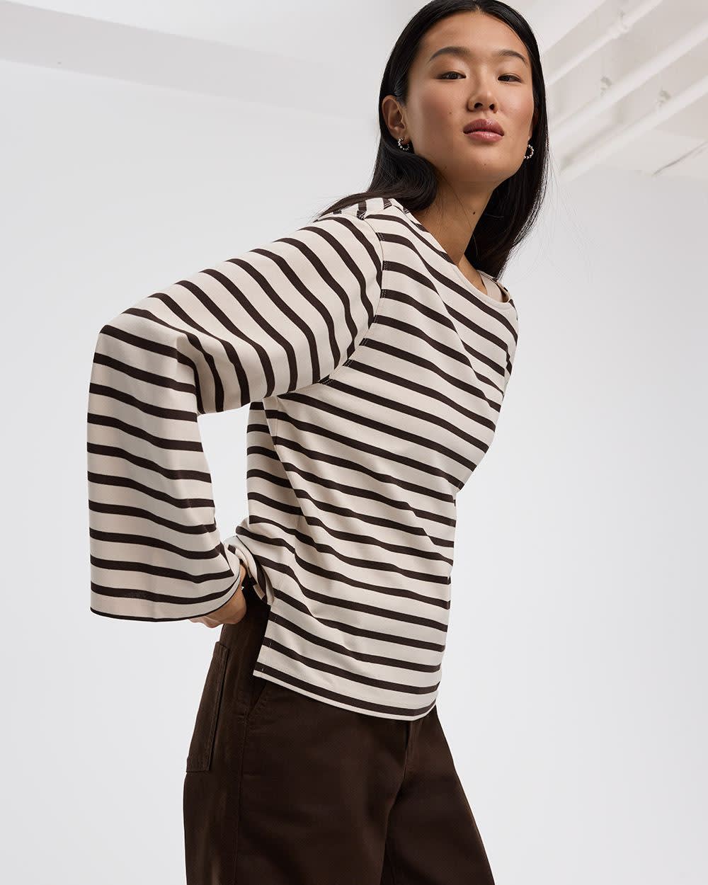 Long-Sleeve Boat-Neck Top - Image 3