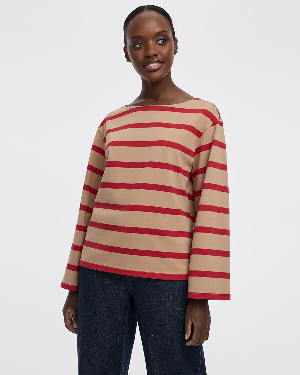Long-Sleeve Boat-Neck Top - Image 5
