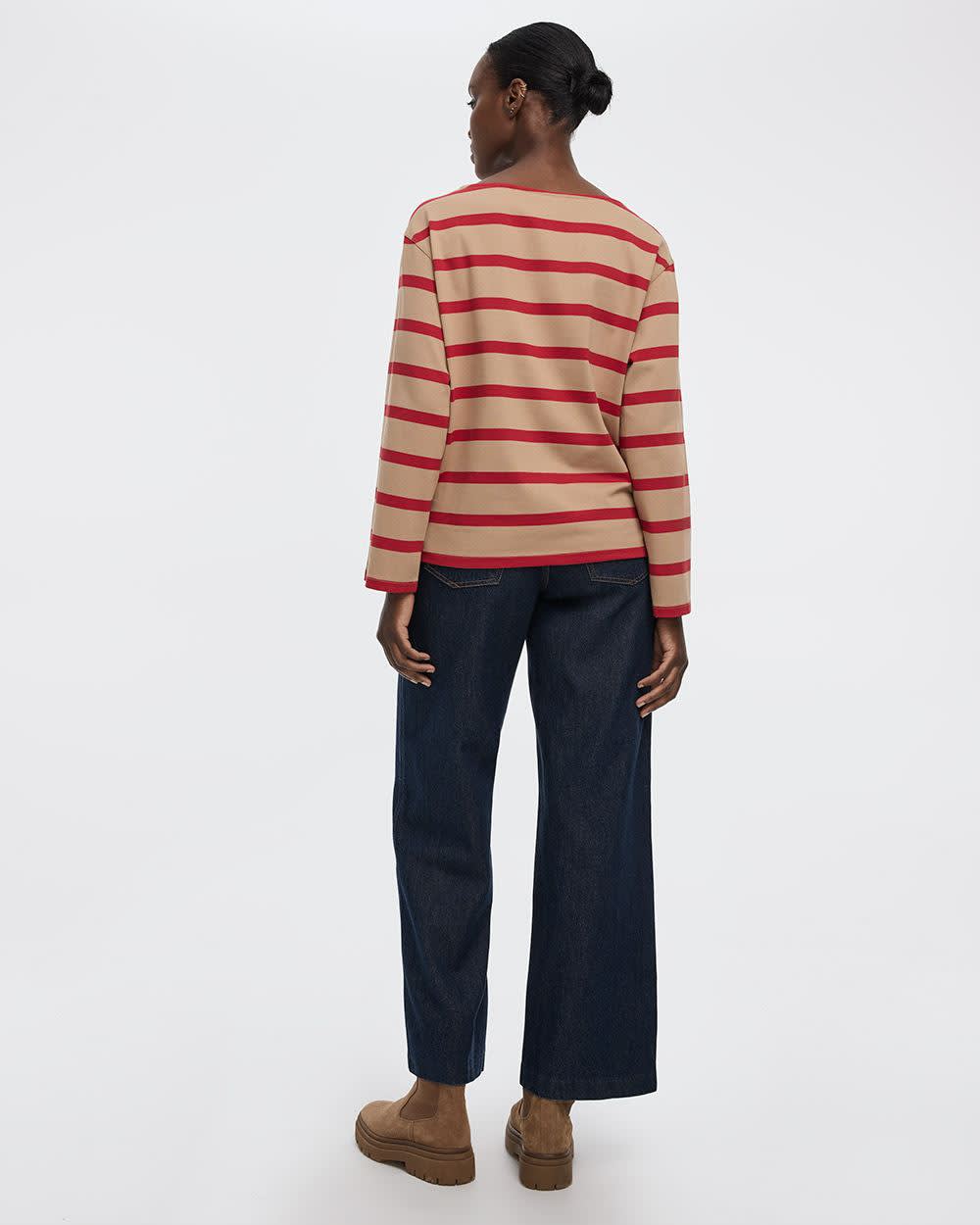 Long-Sleeve Boat-Neck Top - Image 6