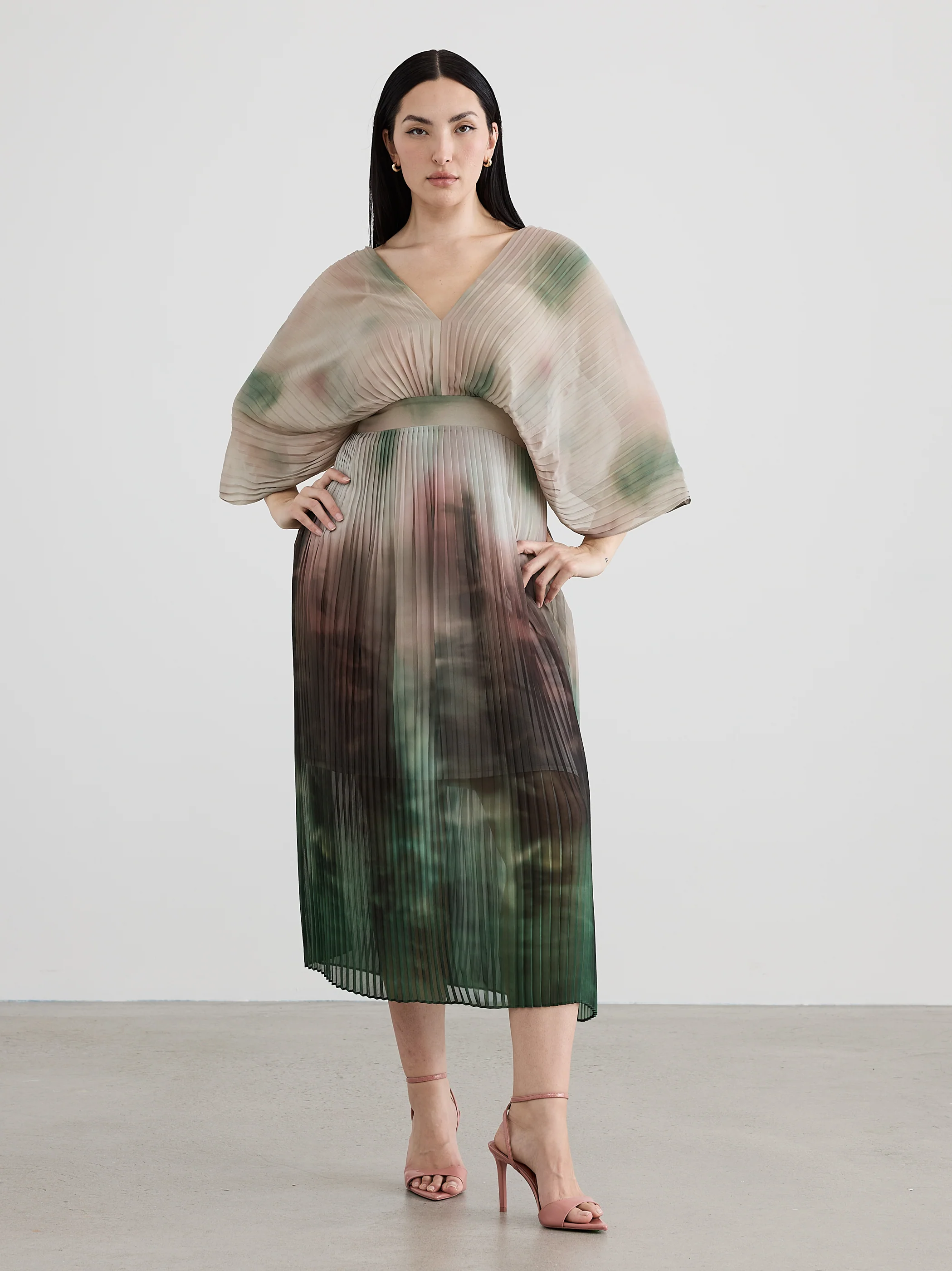 Maxi Dress with V Neckline