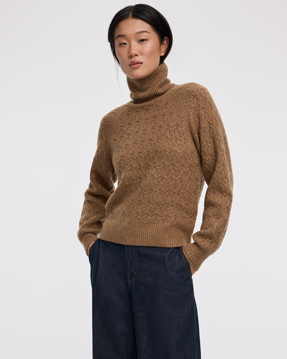 Long-Balloon-Sleeve Mock-Neck Sweater - Image 10