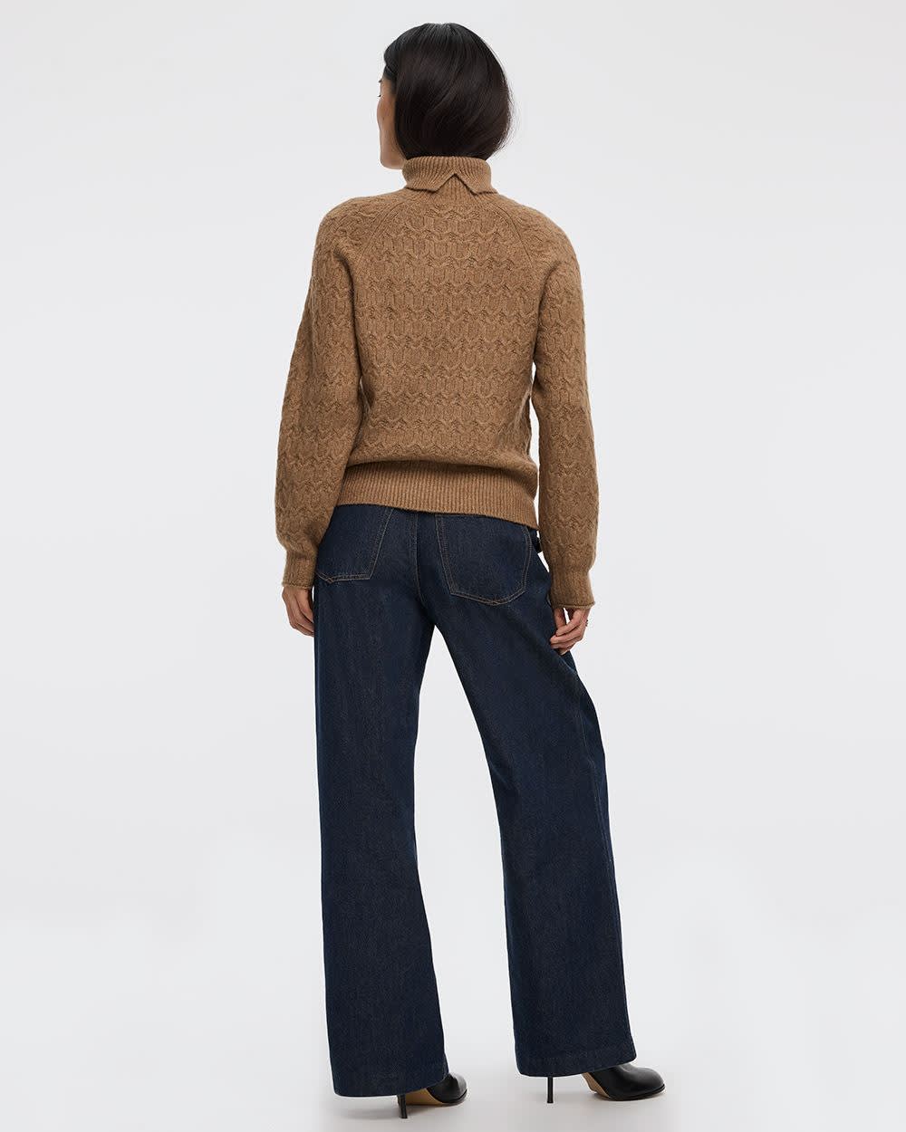 Long-Balloon-Sleeve Mock-Neck Sweater - Image 11